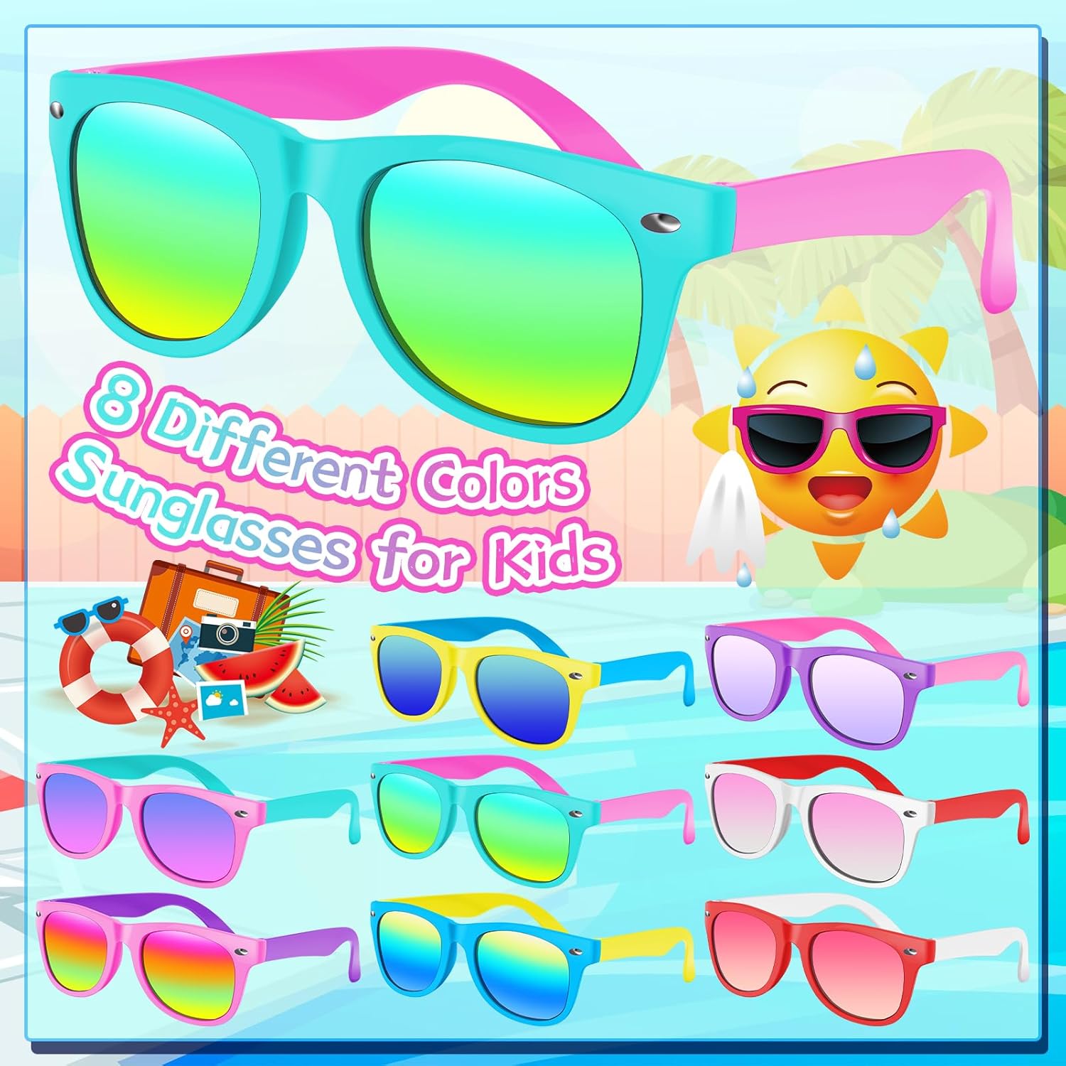 Kids Party Sunglasses 24PCS Bulk for Ages 3-8