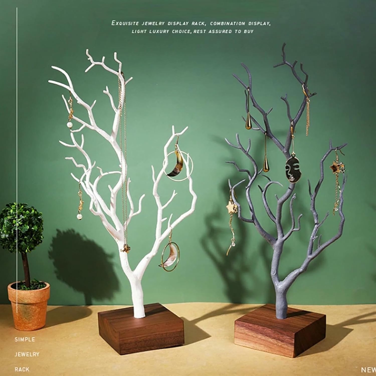 Antler-Shaped Jewelry Display Stand for Earrings and Necklaces