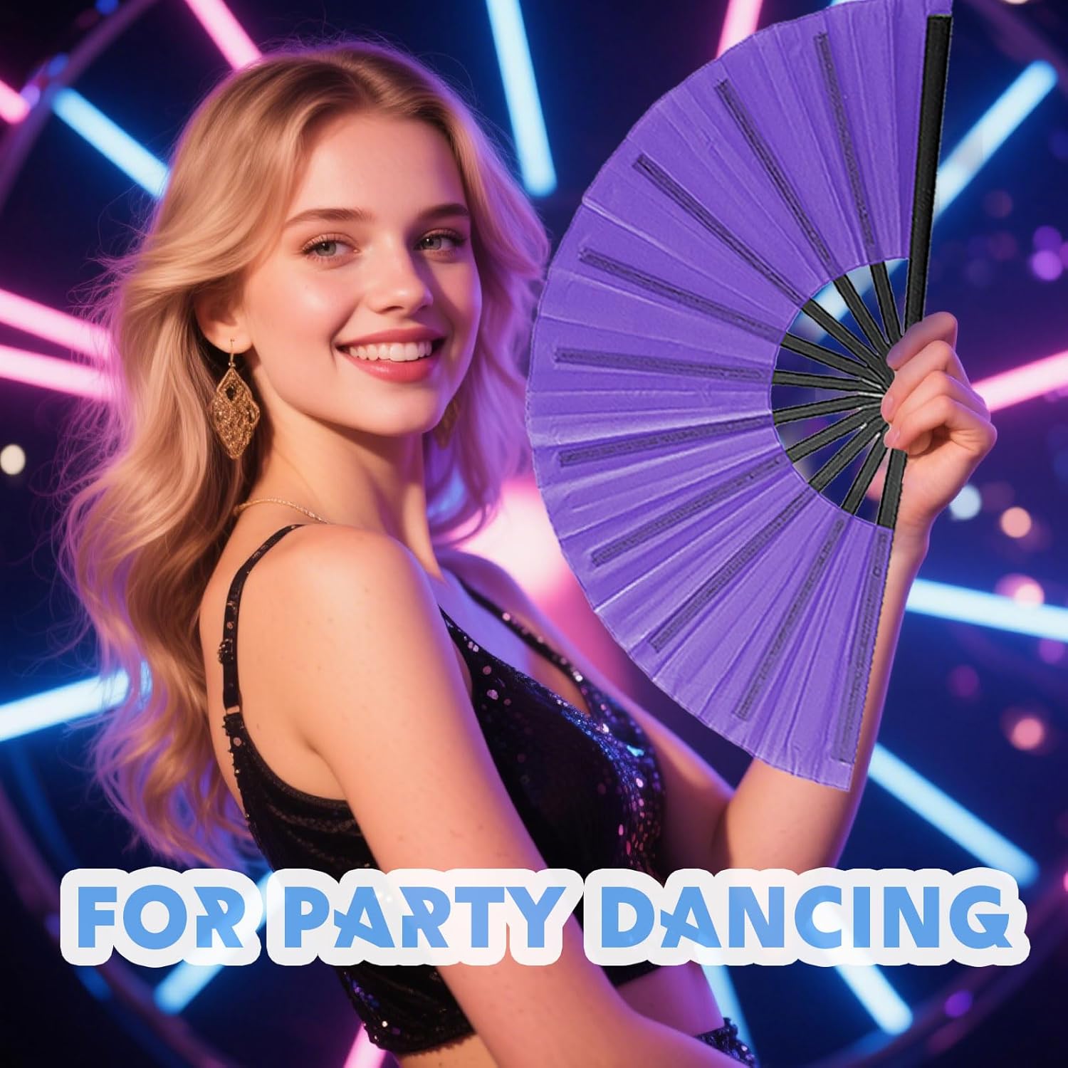 10 Pcs Foldable Clap Dance Fans for Raves and Festivals