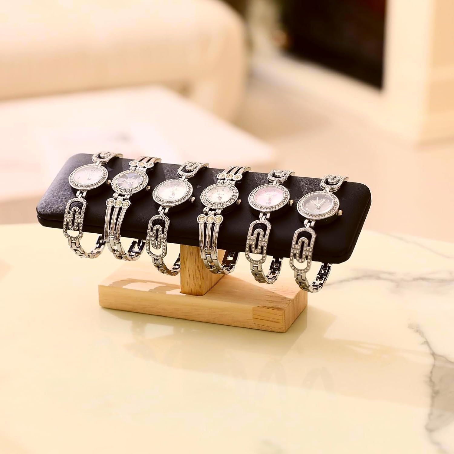 Modern T-Shaped Wooden Jewelry Display Stand