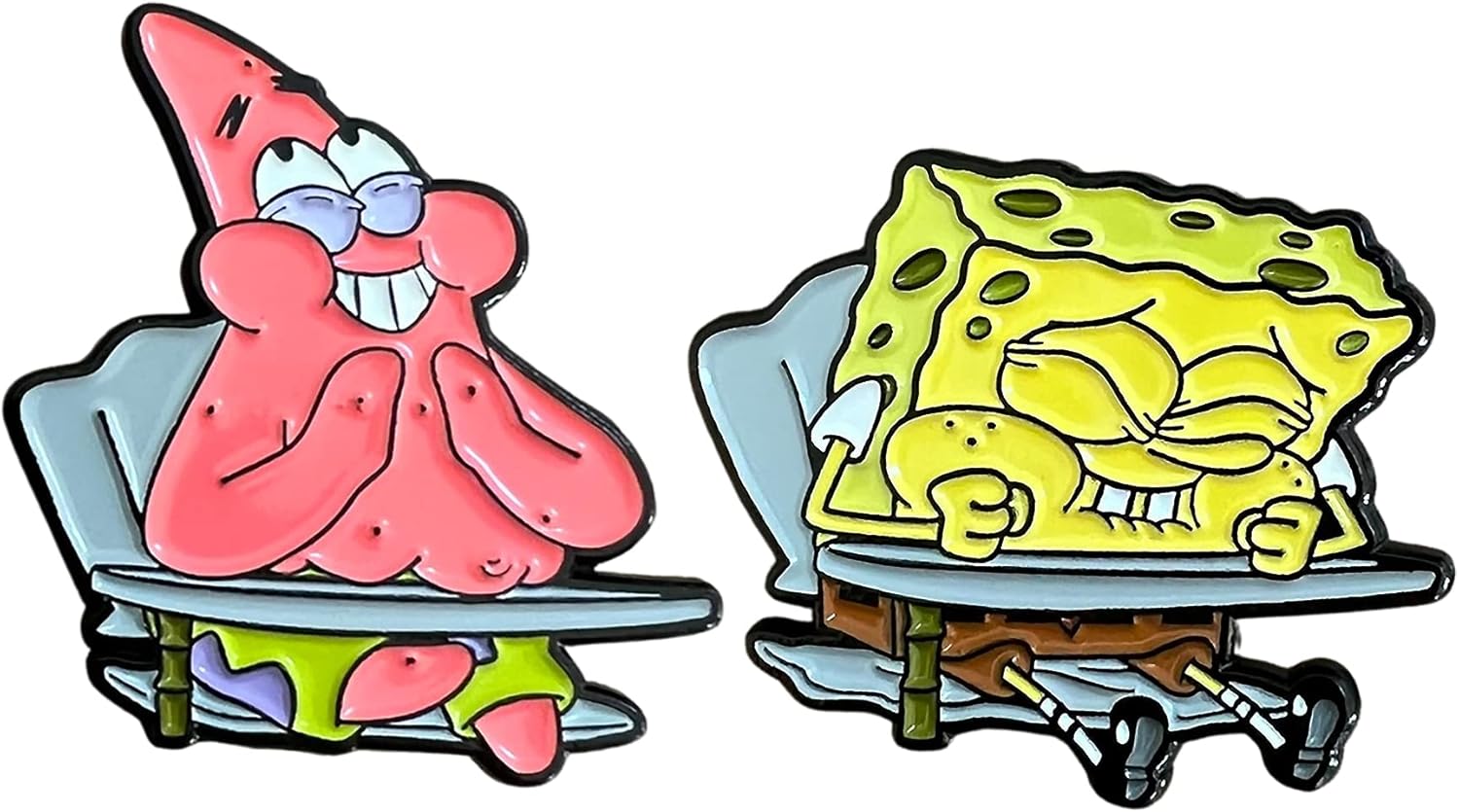 SpongeBob and Patrick Laughing Enamel Pin Set