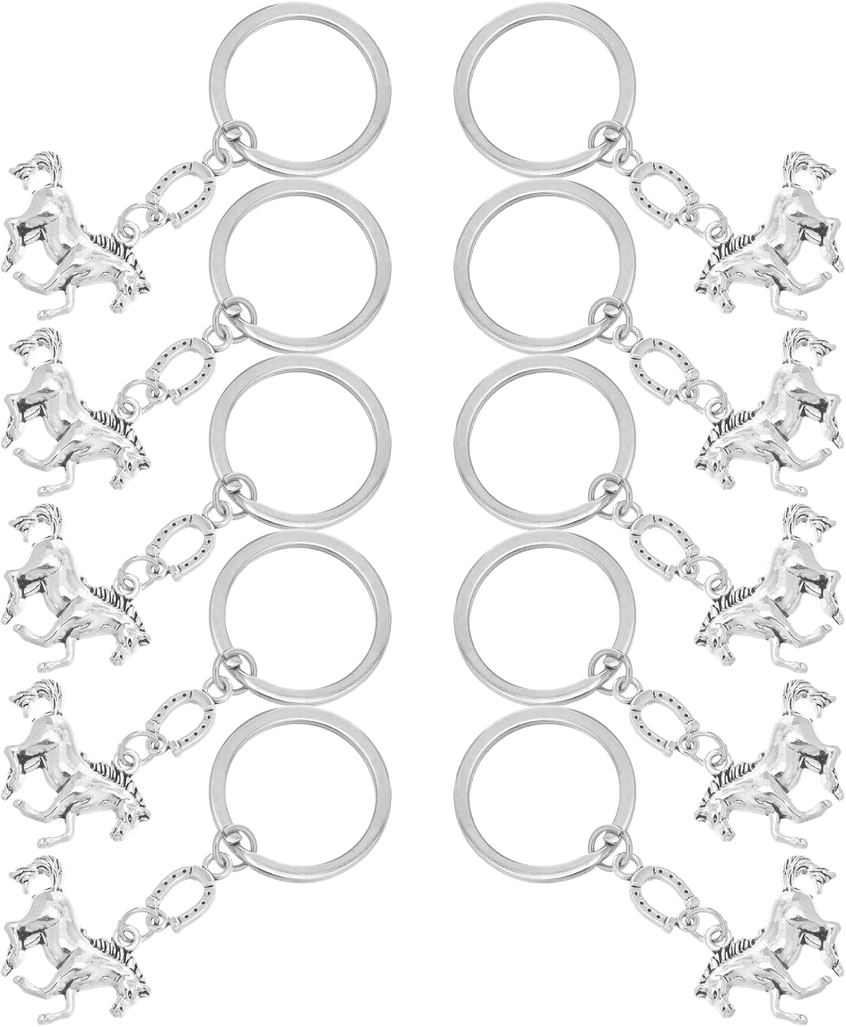 LUOZZY 20pcs Horse Year Keychain Metal Keyring