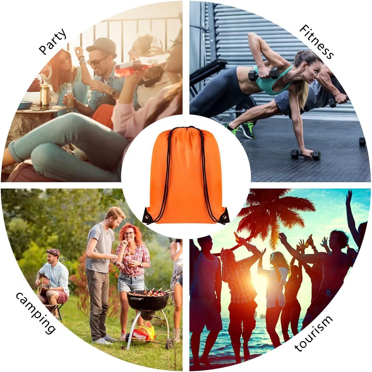 GoodtoU Drawstring Backpacks 100 Pcs 10 Colors