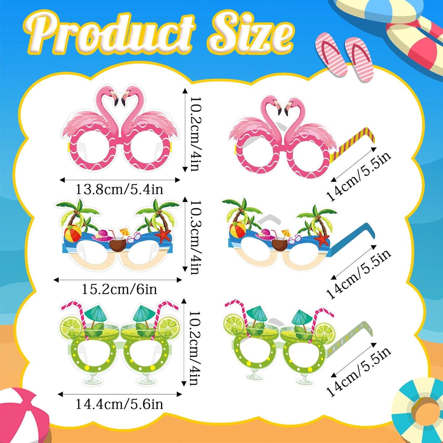 12 Pack Luau Party Sunglasses Hawaiian Style