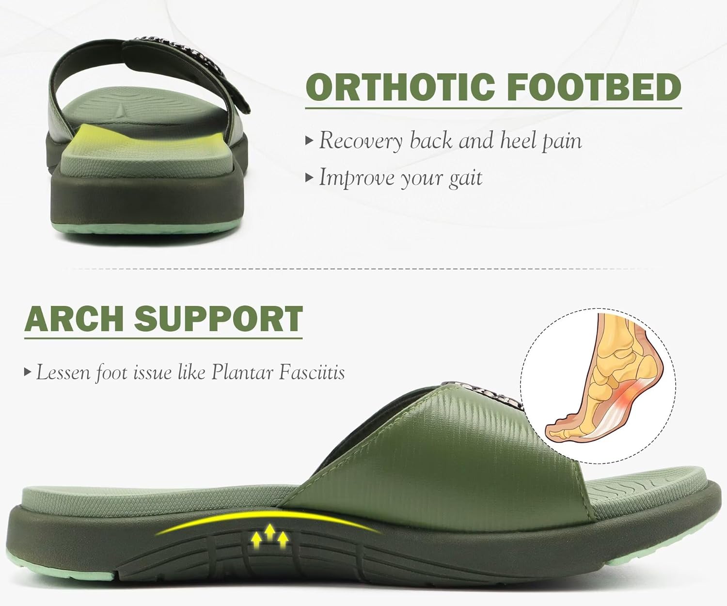COFACE Womens Orthotic Slides with Arch Support