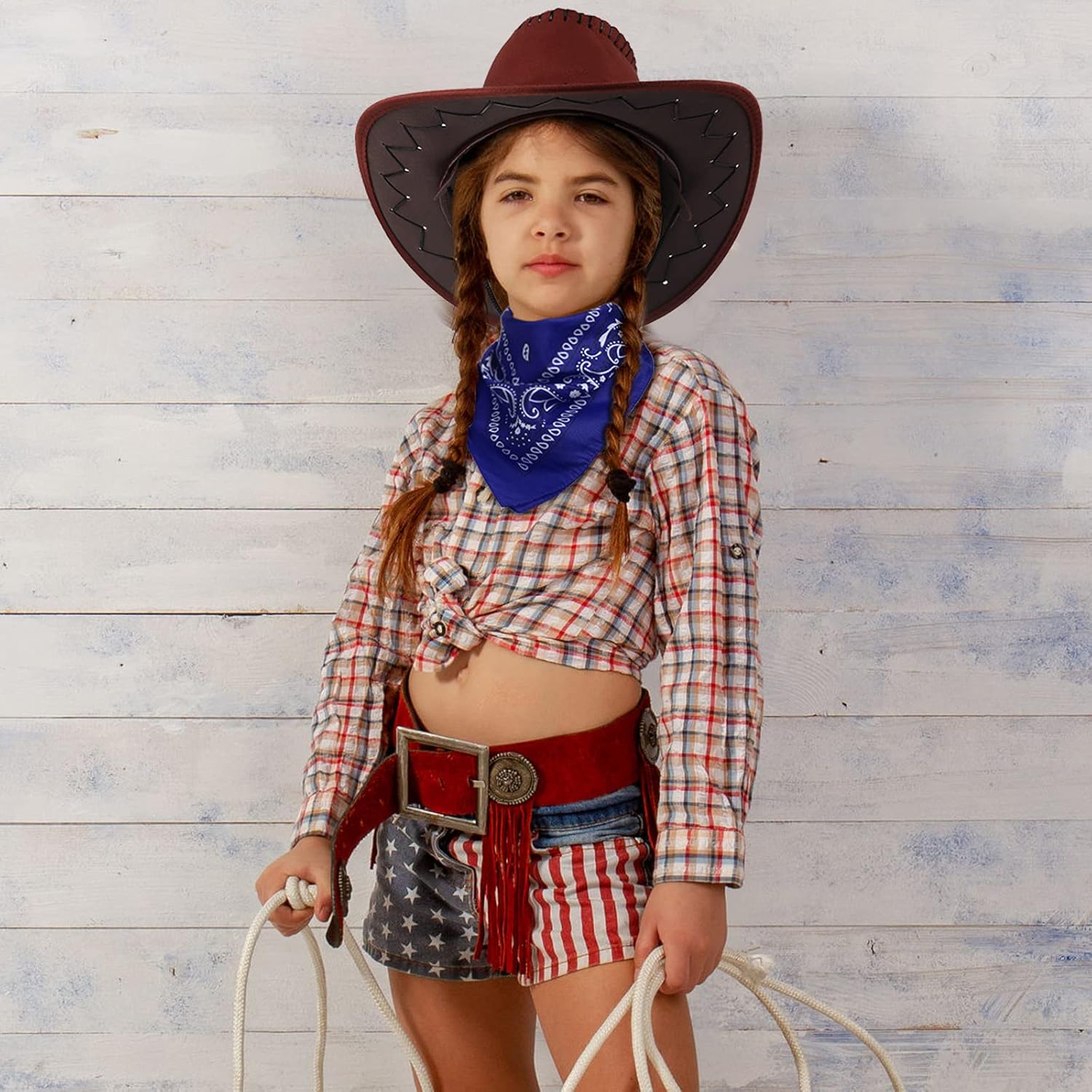 Zhanmai 24 Pcs Cowboy Hats With Bandana Party Pack