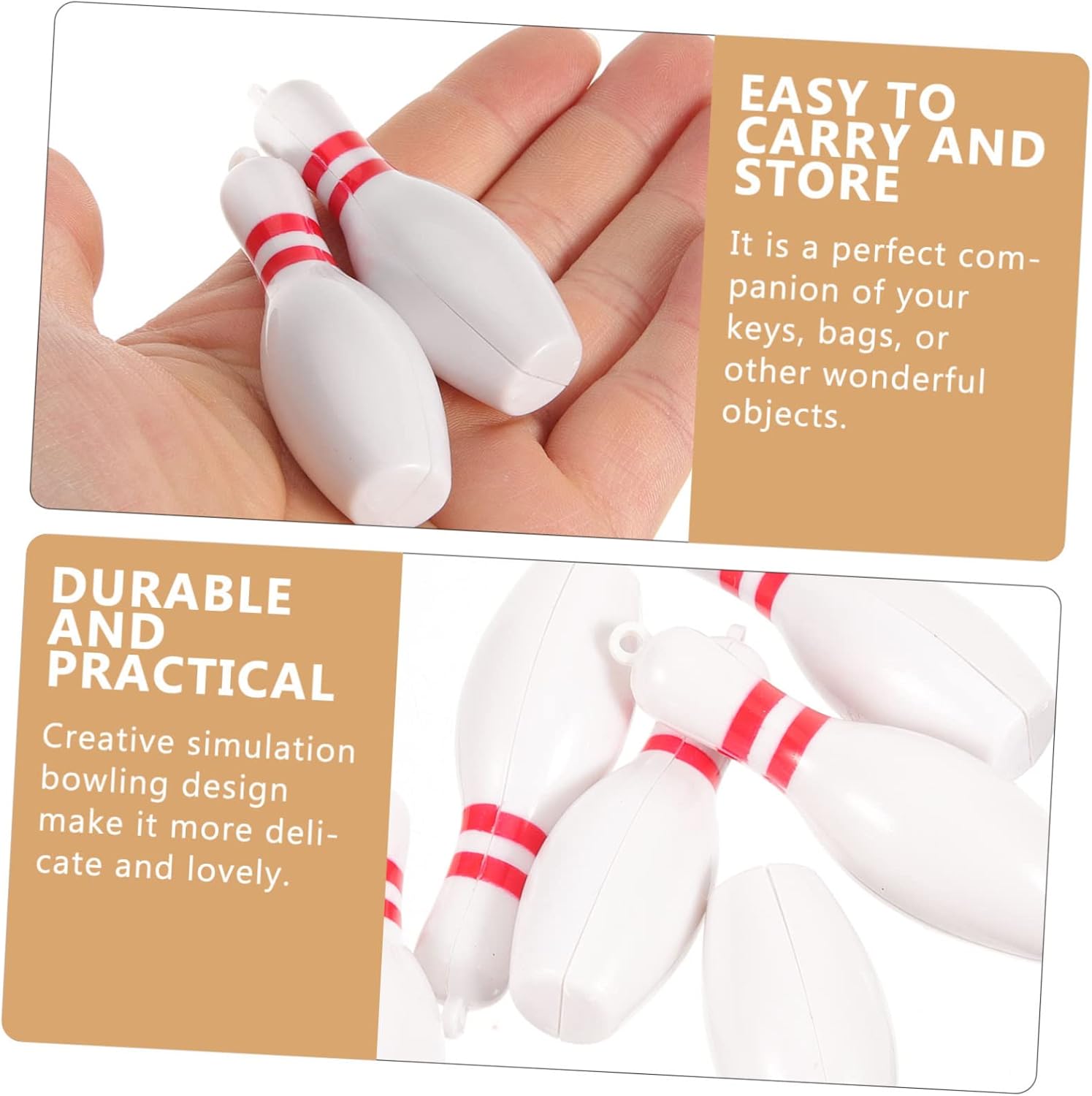 5 Sets 10 Pcs Bowling Keychain Pendants