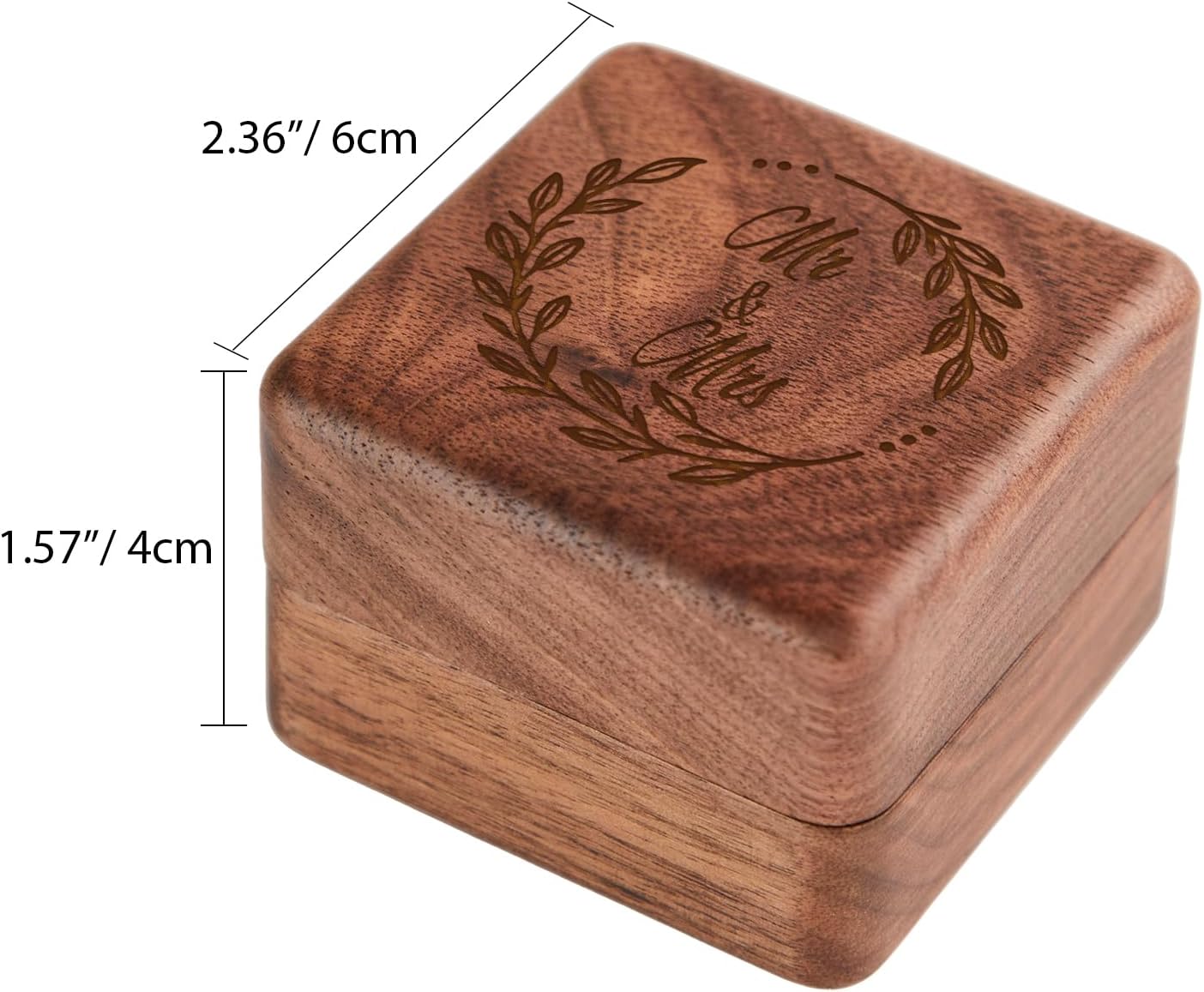 Roycraft Mr Mrs Ring Box Wedding Ceremony 2 Slots Wooden