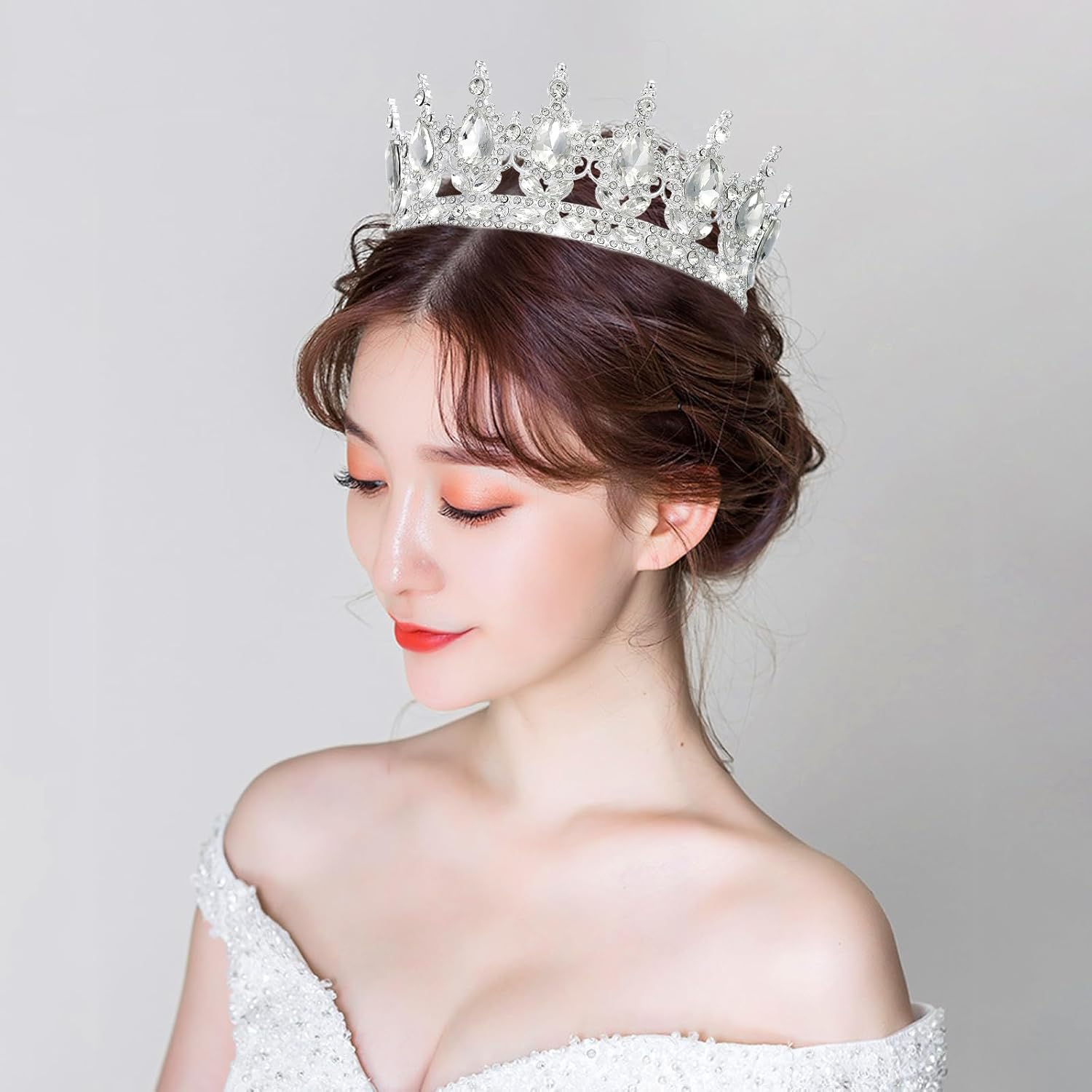 Queen Crown Rhinestone Wedding Headpiece for Women