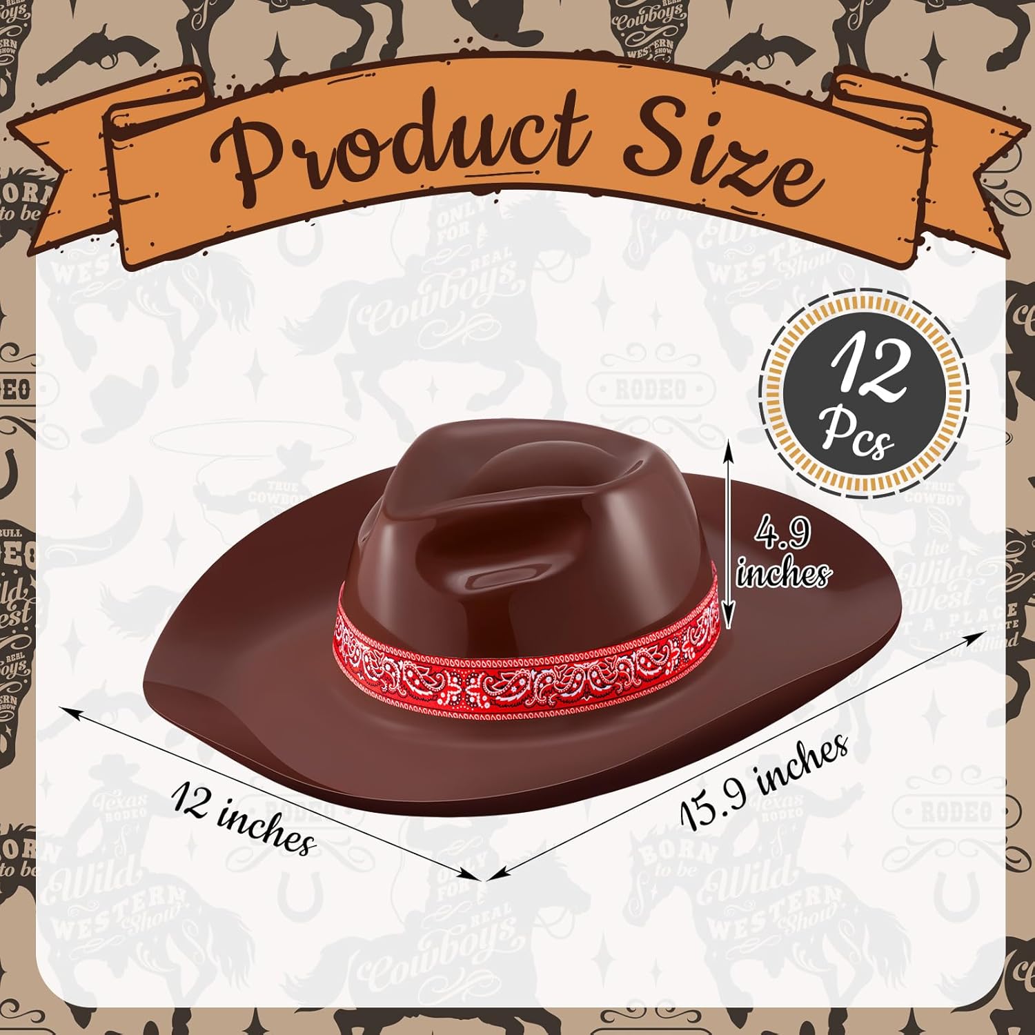 Xtinmee 12 Pack Cowboy Hats for Adults