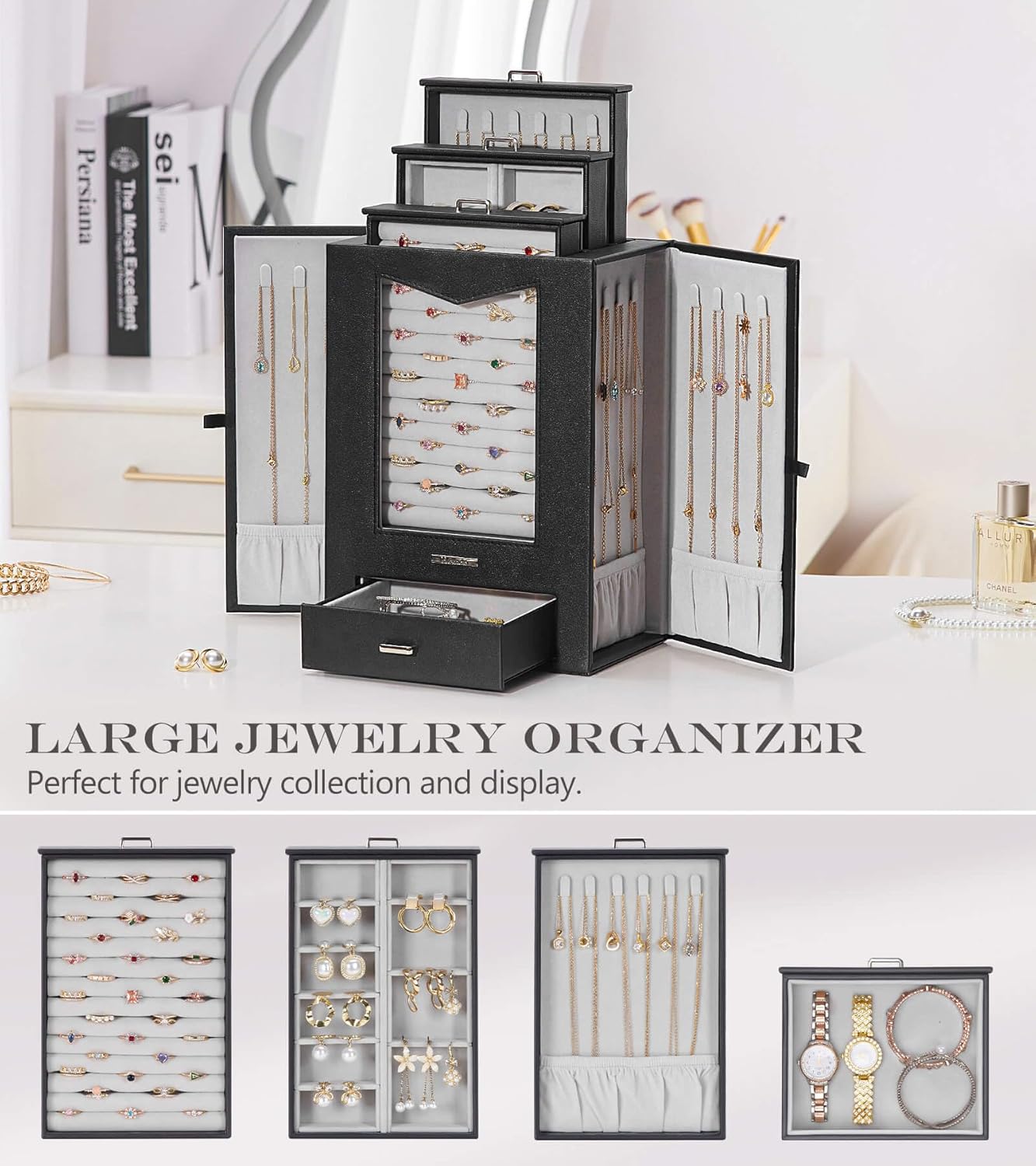 Homde Jewelry Organizer with Transparent Window