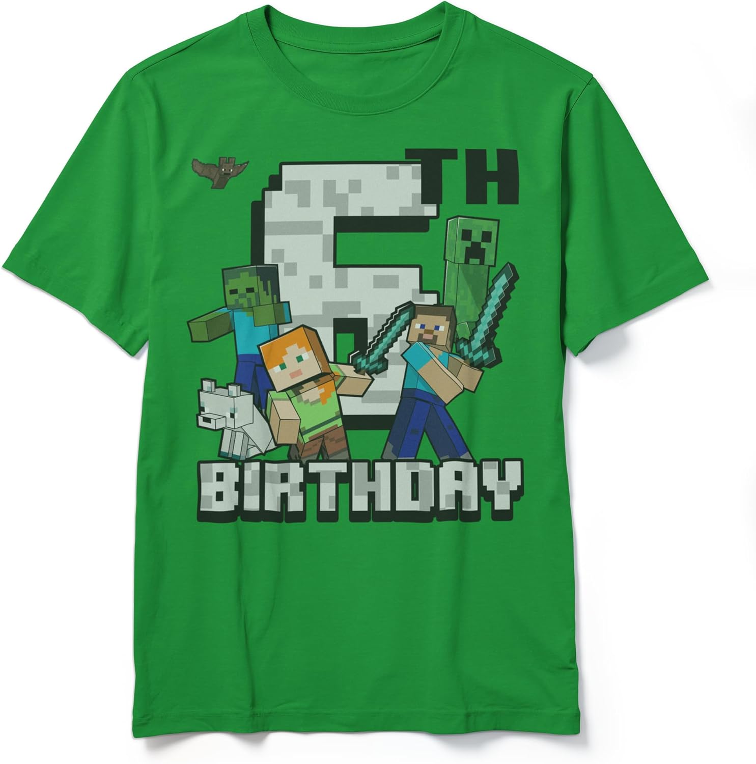 Fifth Sun Boys Minecraft 6th Birthday T-Shirt