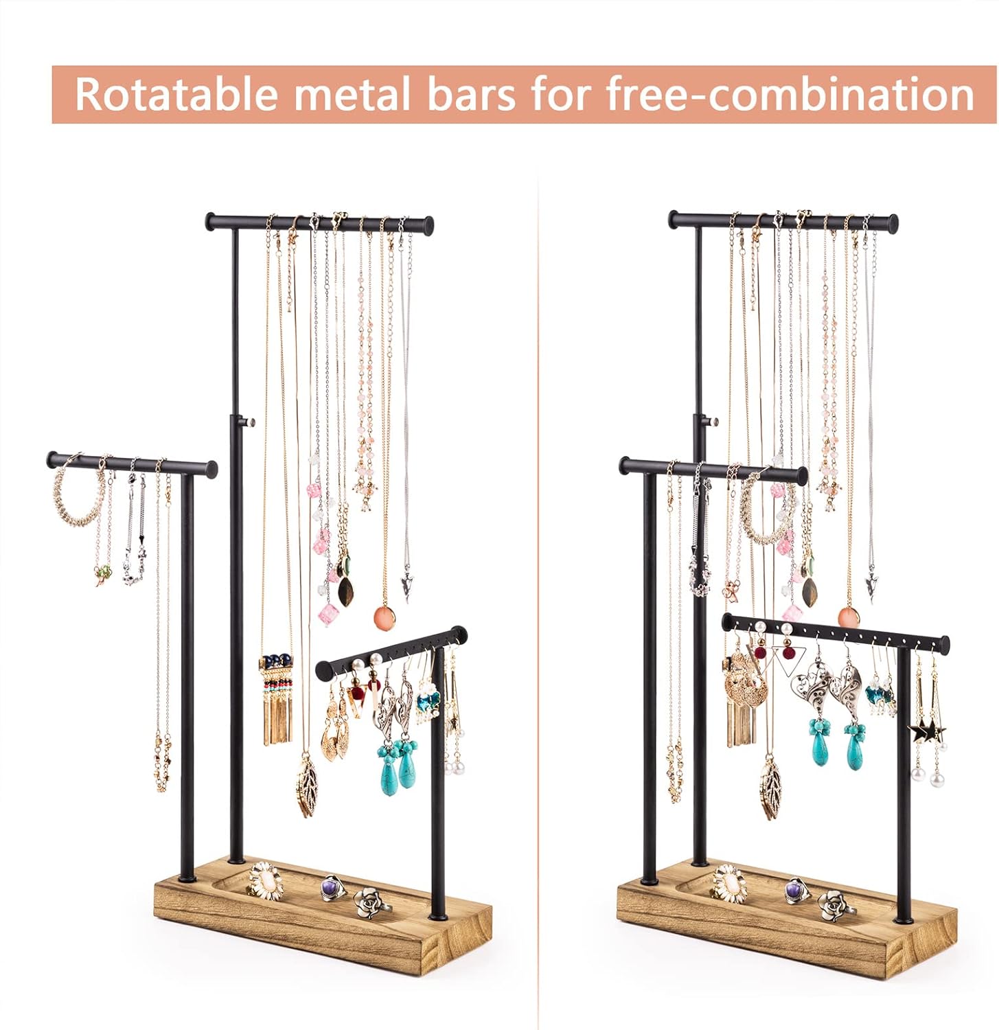 SRIWATANA Jewelry Organizer Stand - 3 Tier Extra Tall Necklace Holder