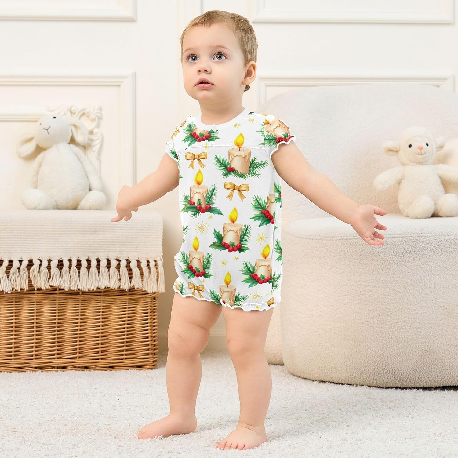 Emelivor Christmas Berries Bodysuit for Baby Girl 3M