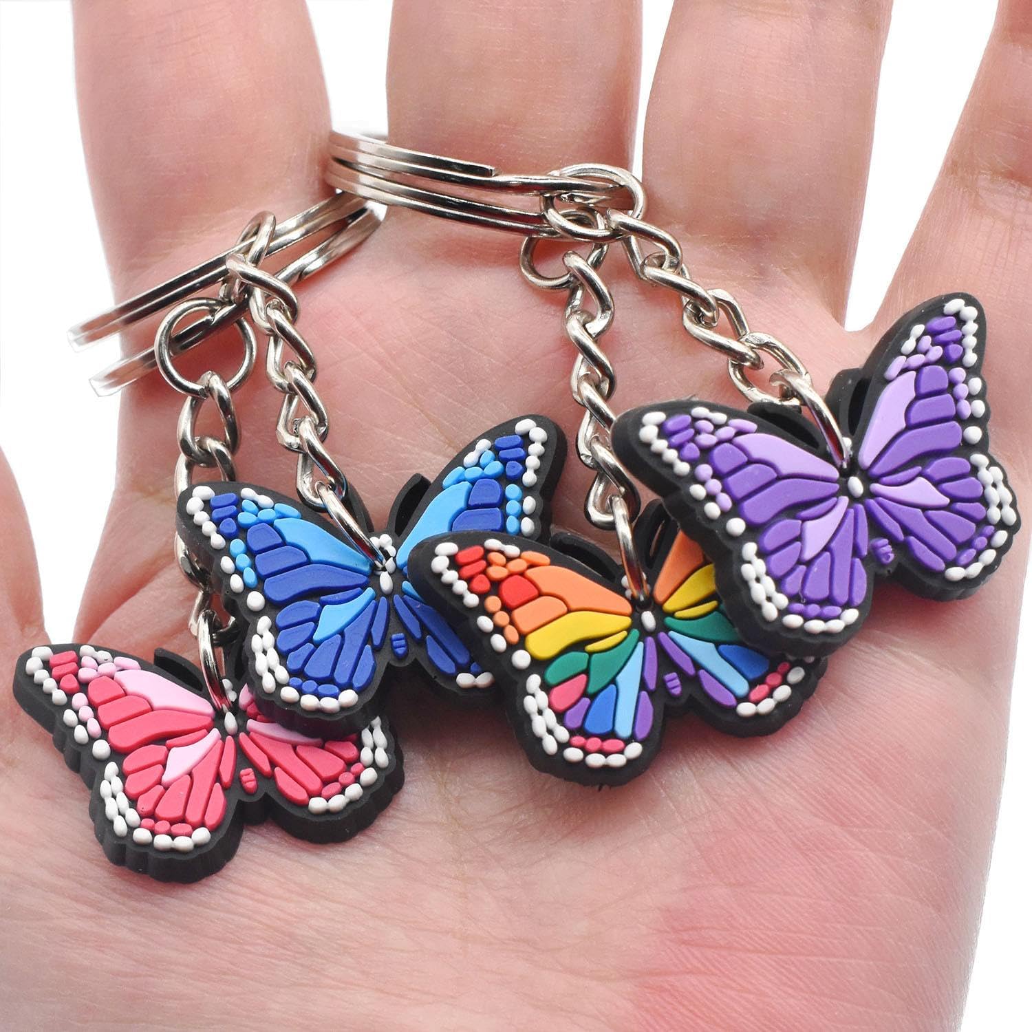 24 Pack Butterfly Keychains Cute Party Favor Gift