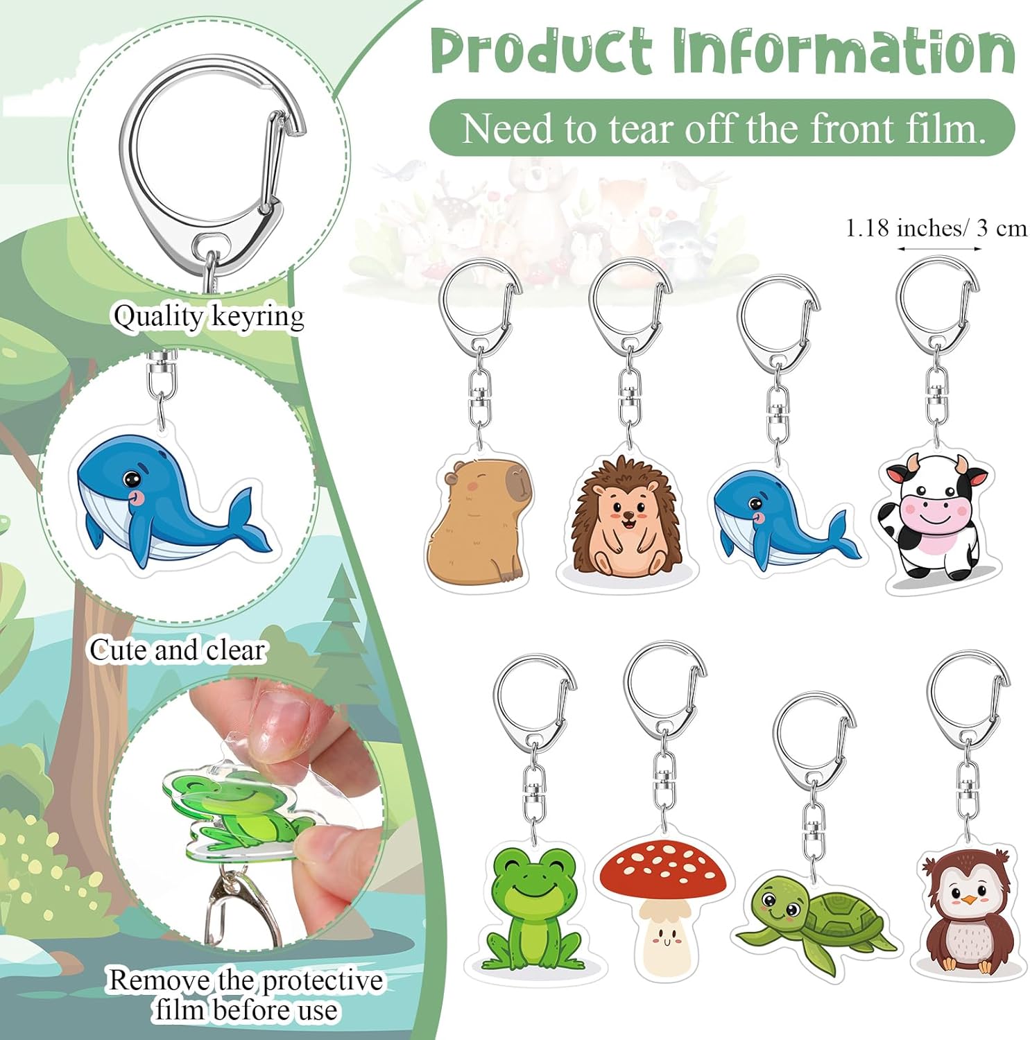 Landical Back to School Keychain Gift Set with Cards