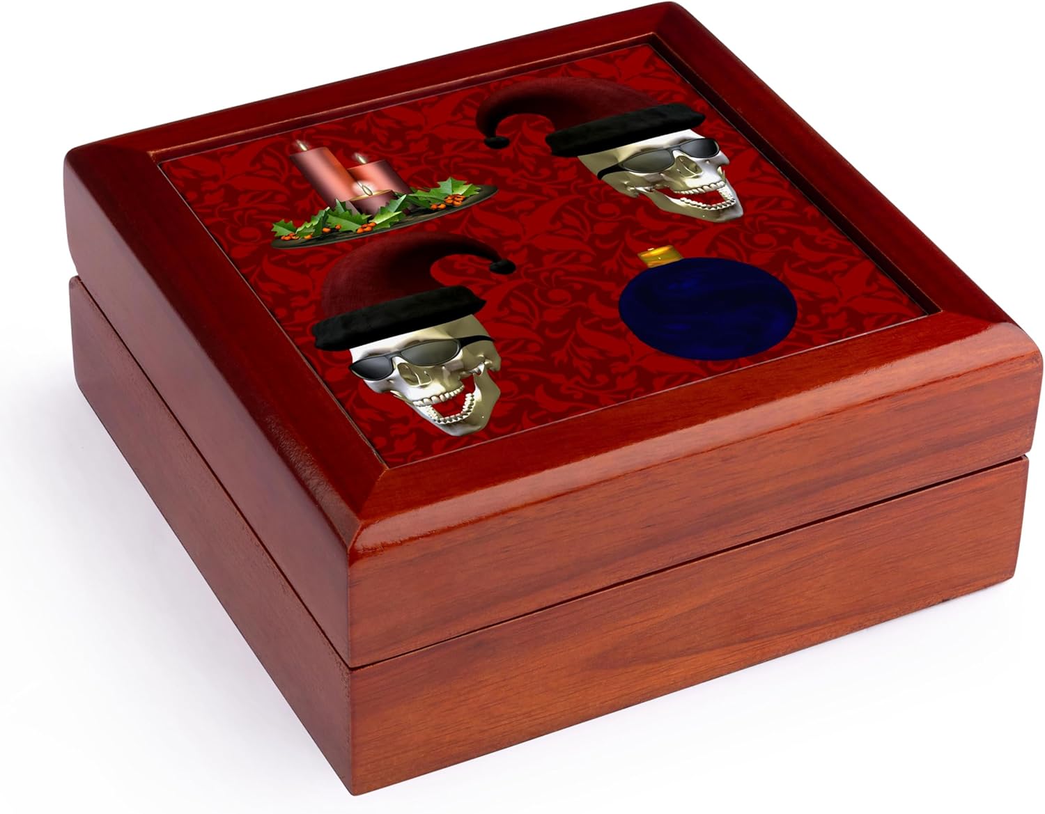 3dRose Santa Skulls Candle Jewelry Box jb-203213-1