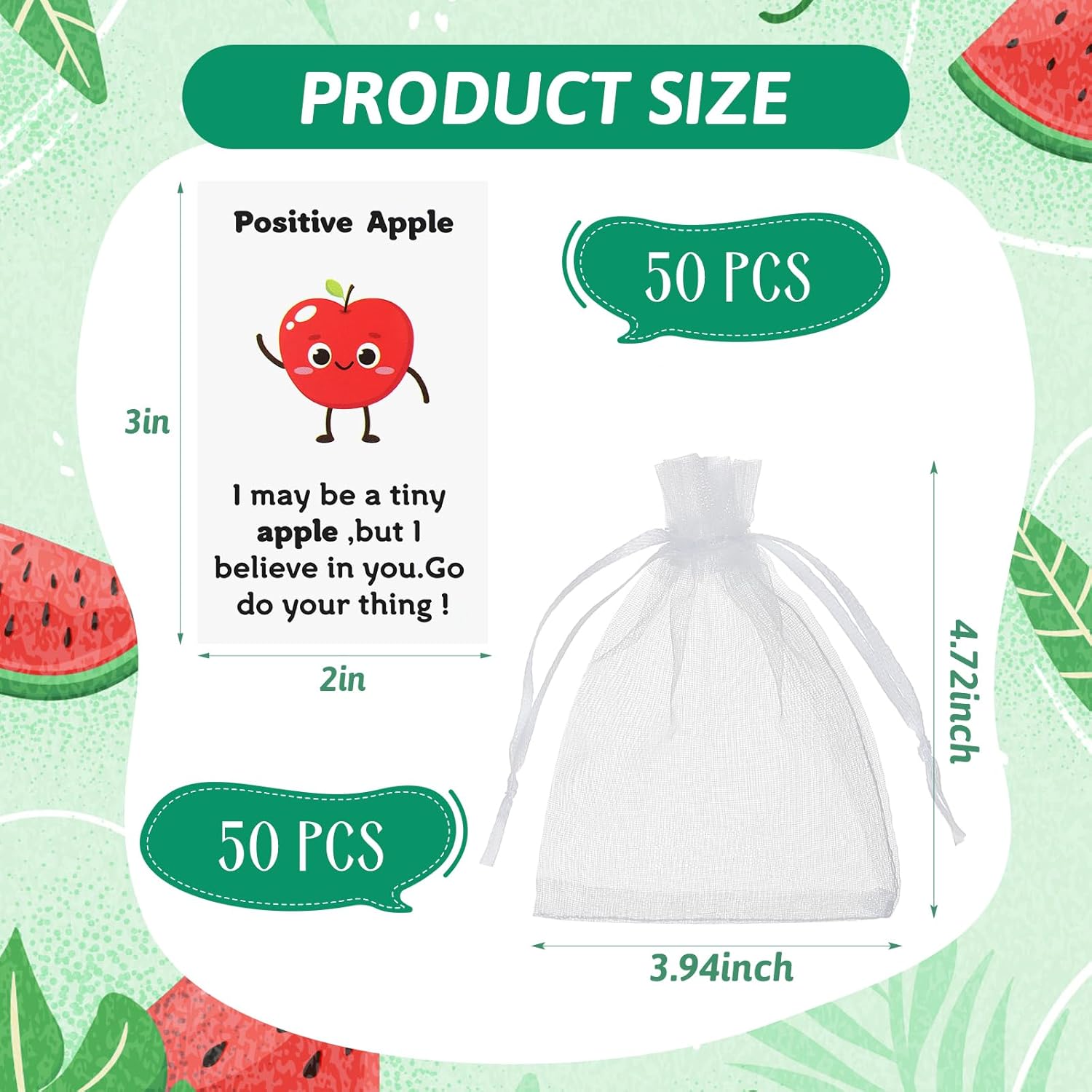 Quelay Inspirational Fruit Keychain Set Bulk Gift