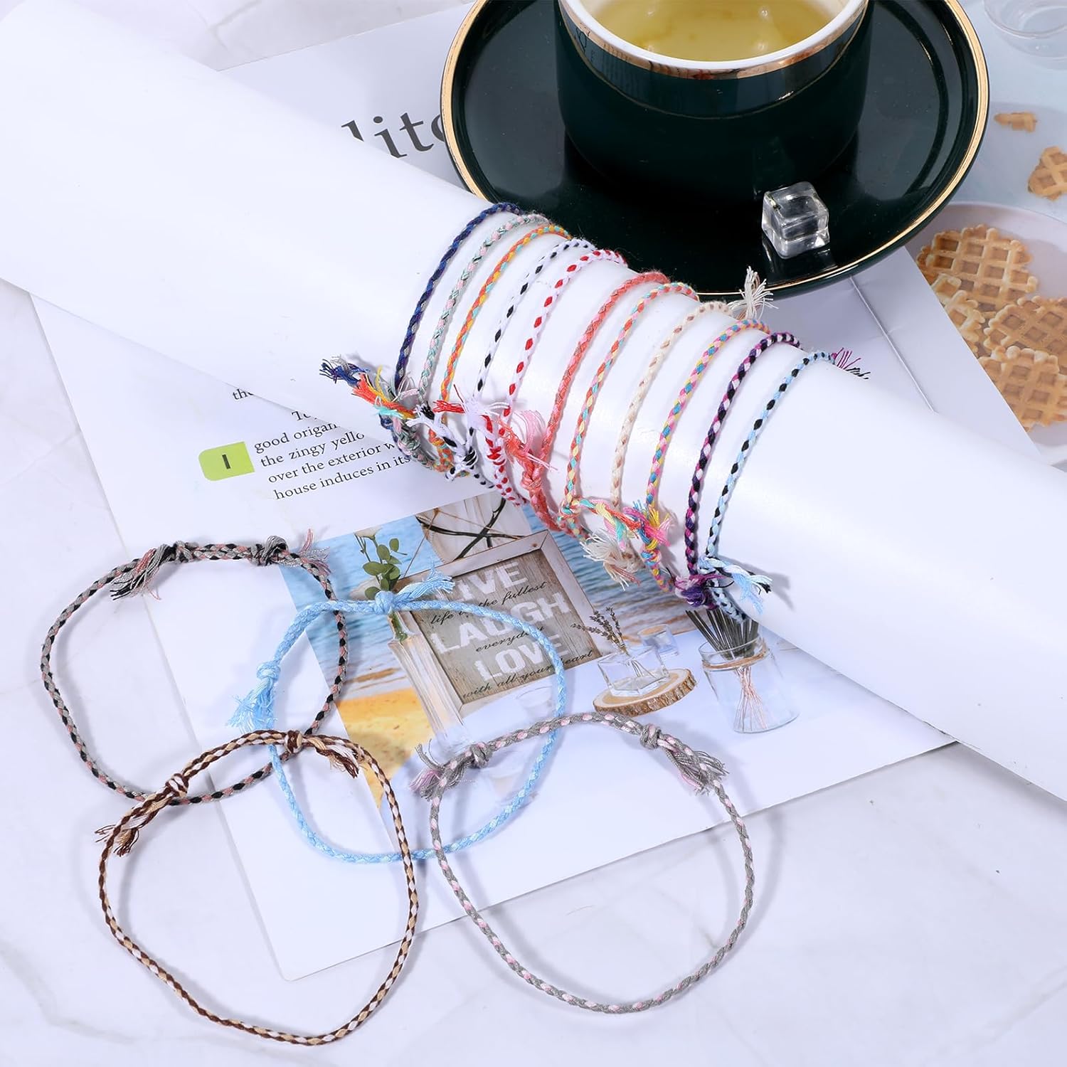 30 Pcs Woven Friendship Bracelets for Women and Men
