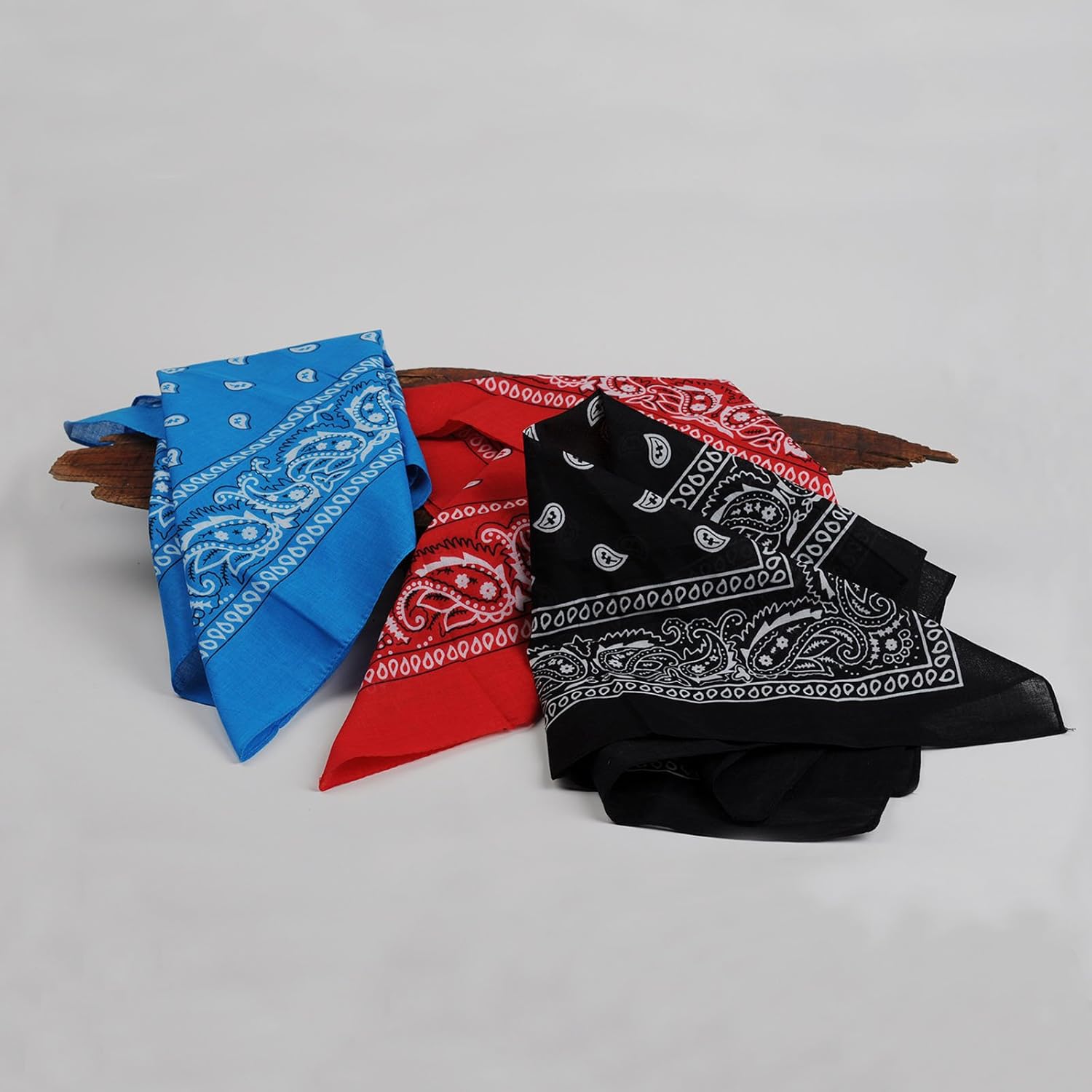 24pcs 22x22 Inch Cotton Paisley Bandanas