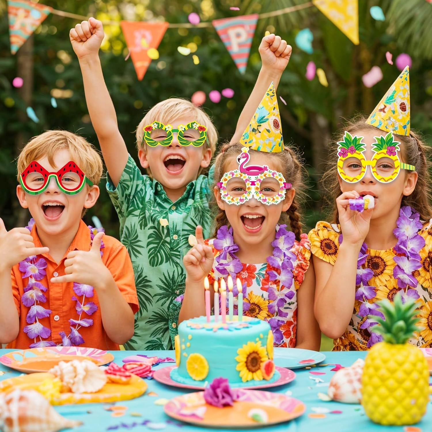 12 Pack Luau Party Sunglasses Hawaiian Style