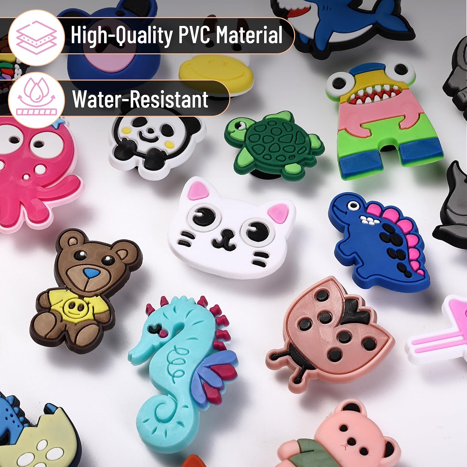 Mr Pen - 30 50 60 Pcs PVC Animal Charms for Jewelry