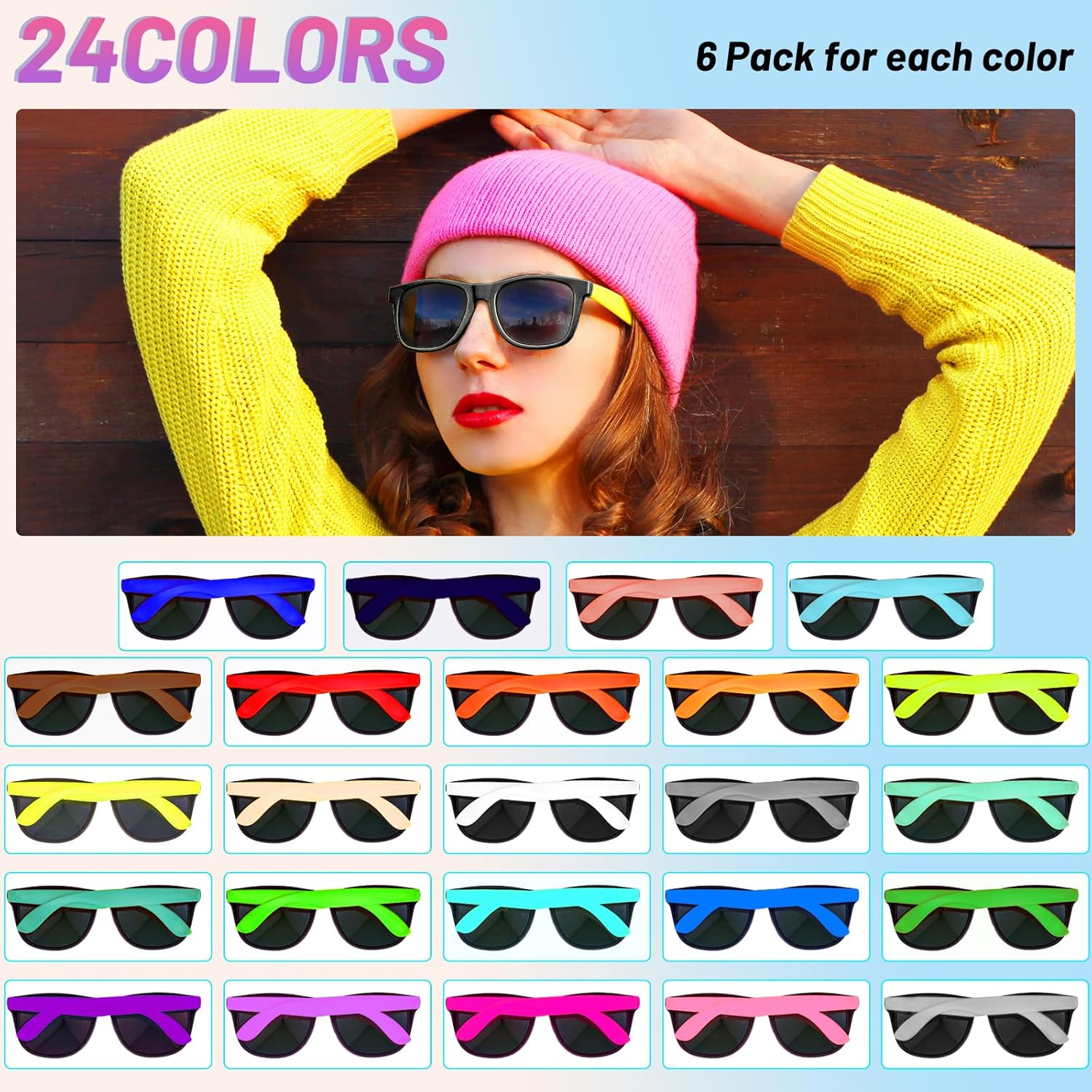 144 Pcs Neon Sunglasses Party Favors Bulk