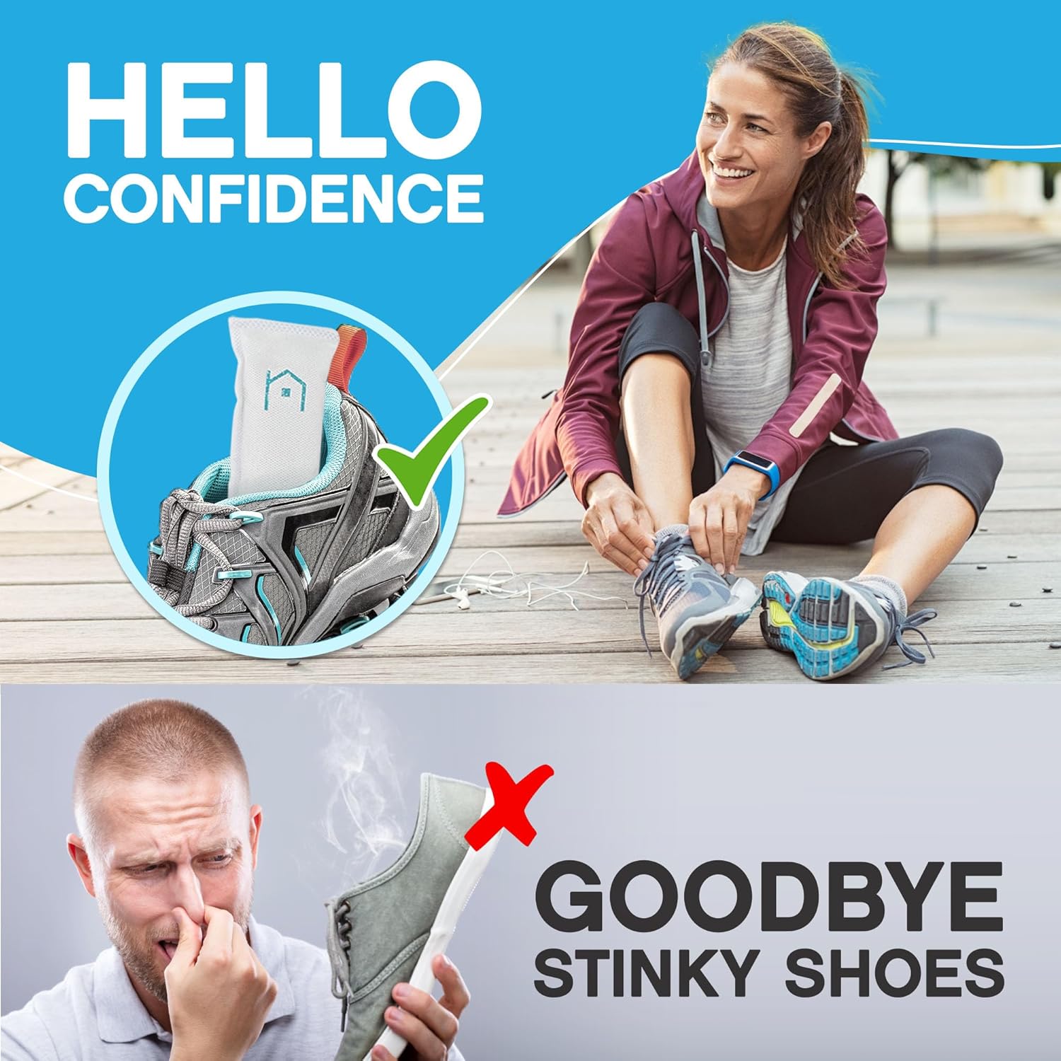 NonScents Shoe Deodorizer 2-Pack Odor Eliminator