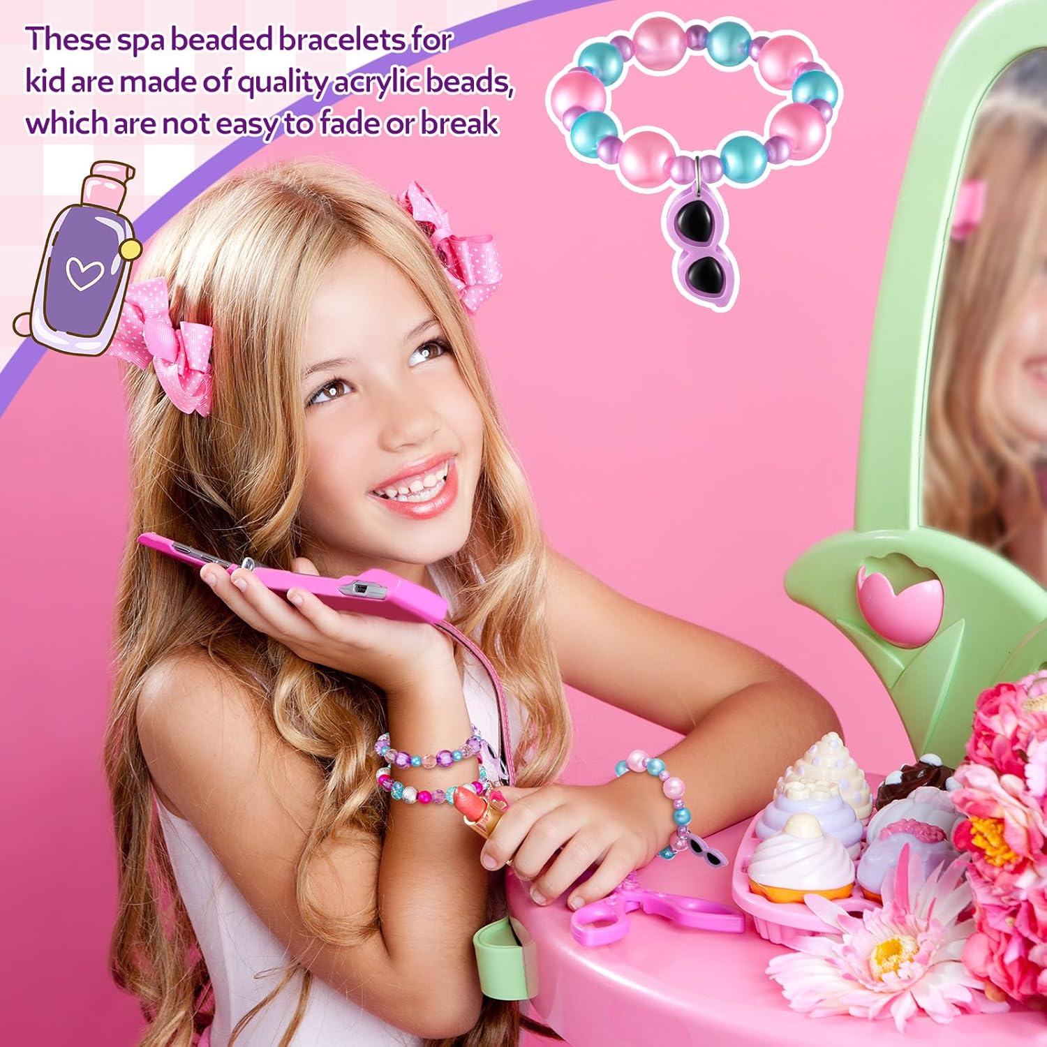 Sasylvia 12 Pcs Spa Bracelets for Spa Party Favors