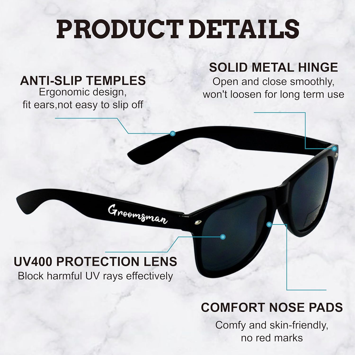 8 Pack Groomsmen Sunglasses - Wedding Accessories