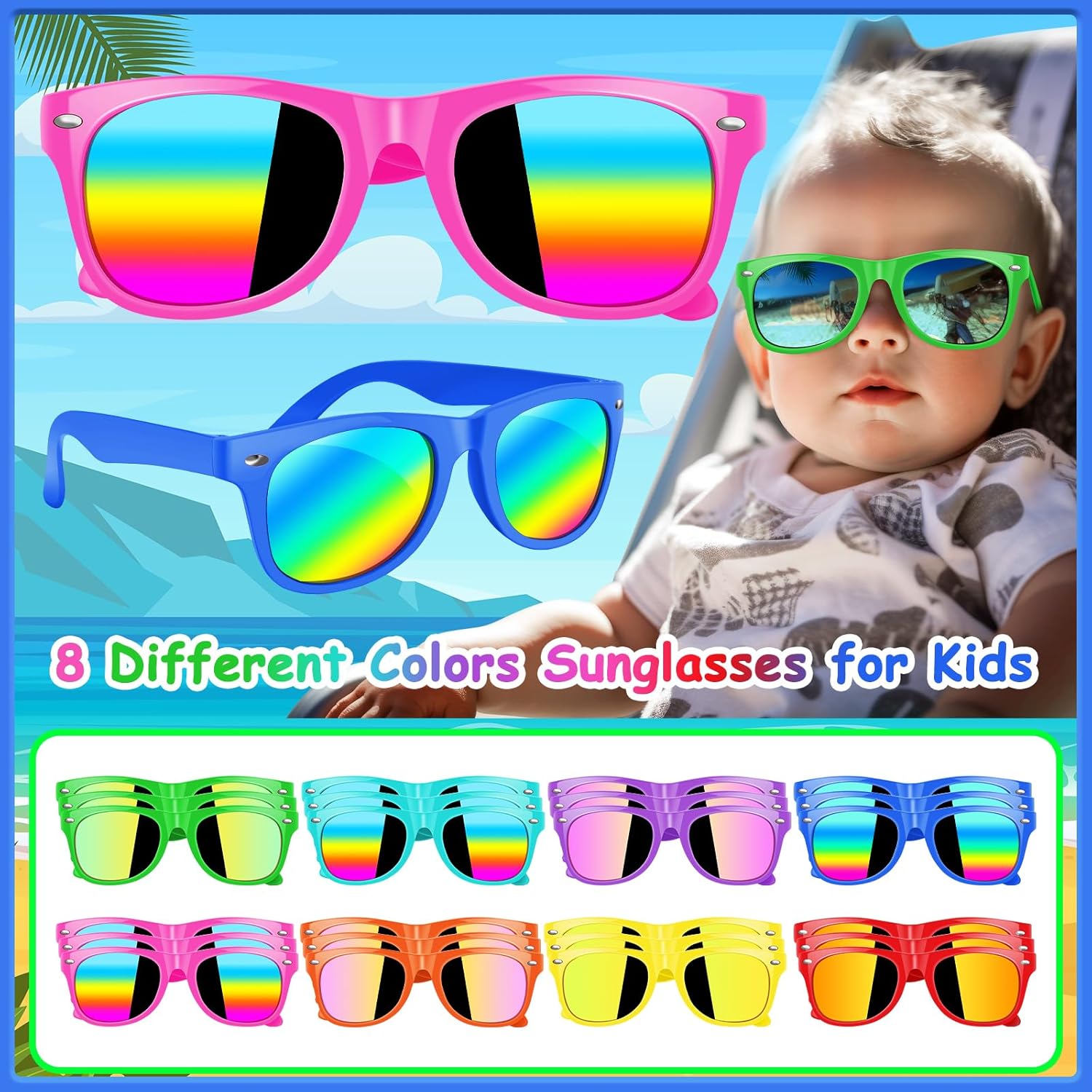 Kids Neon Sunglasses 24 Pack Party Favor