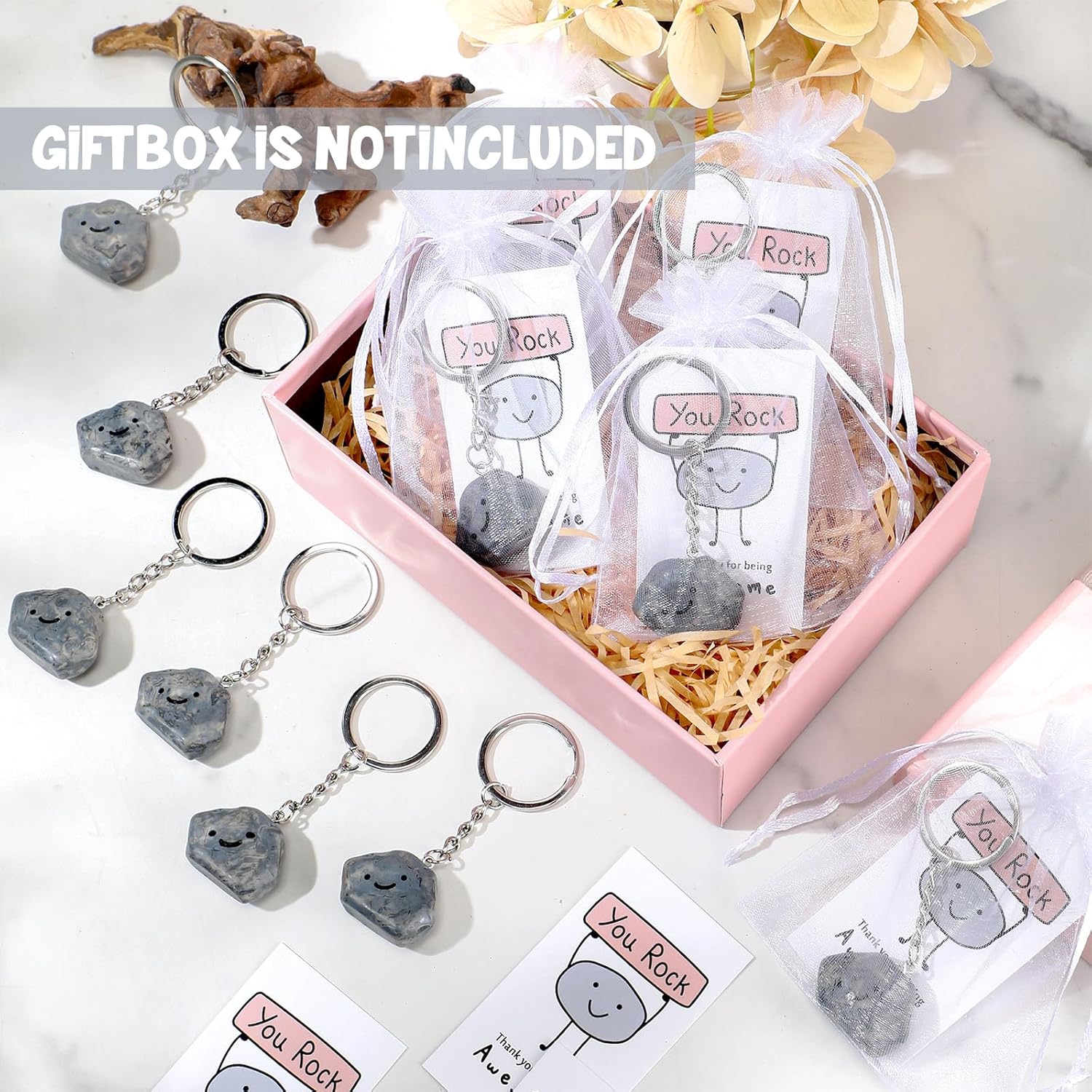 30 Sets Inspirational You Rock Keychain Gifts