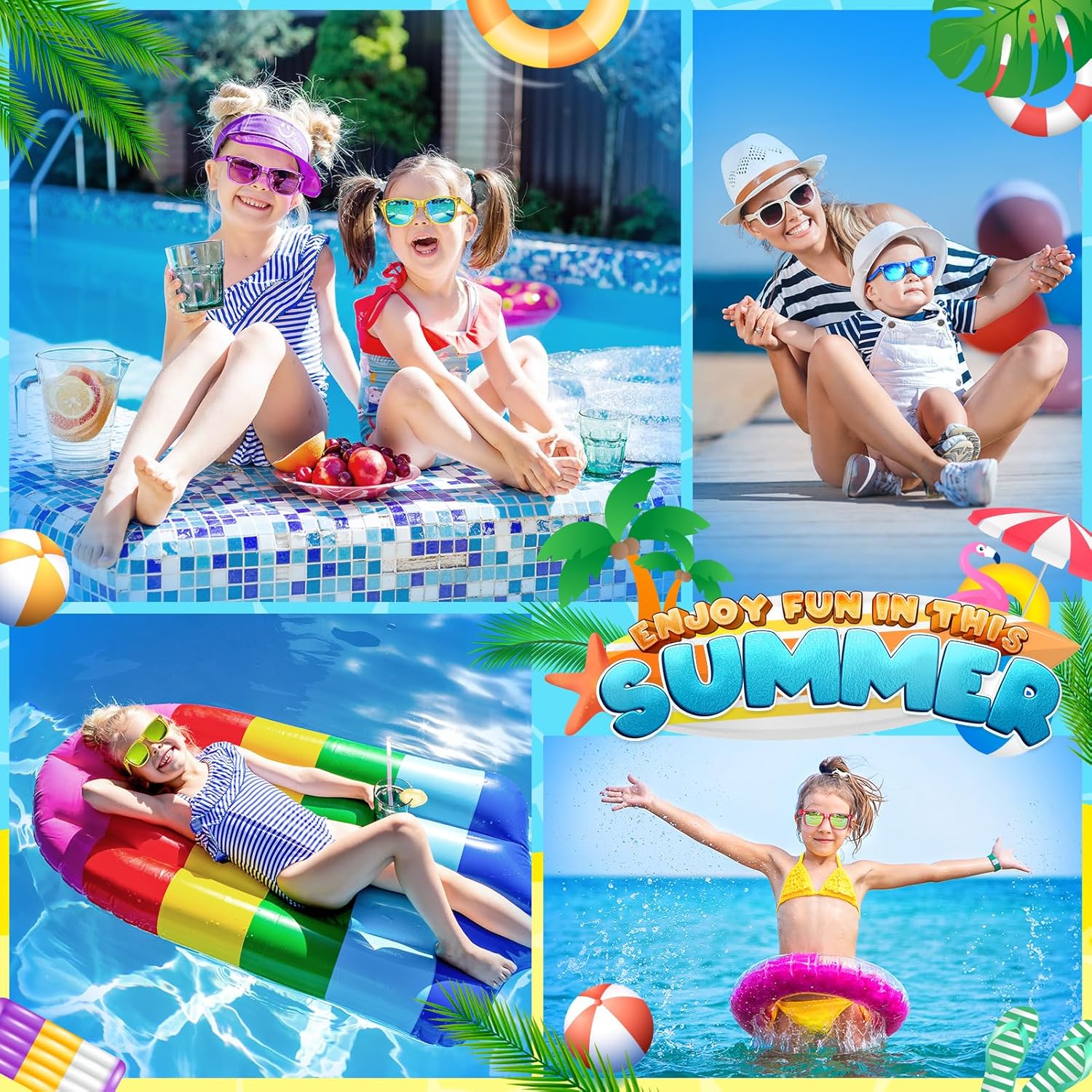 Joycover Kids Sunglasses Bulk 16PCS UV400 Protection