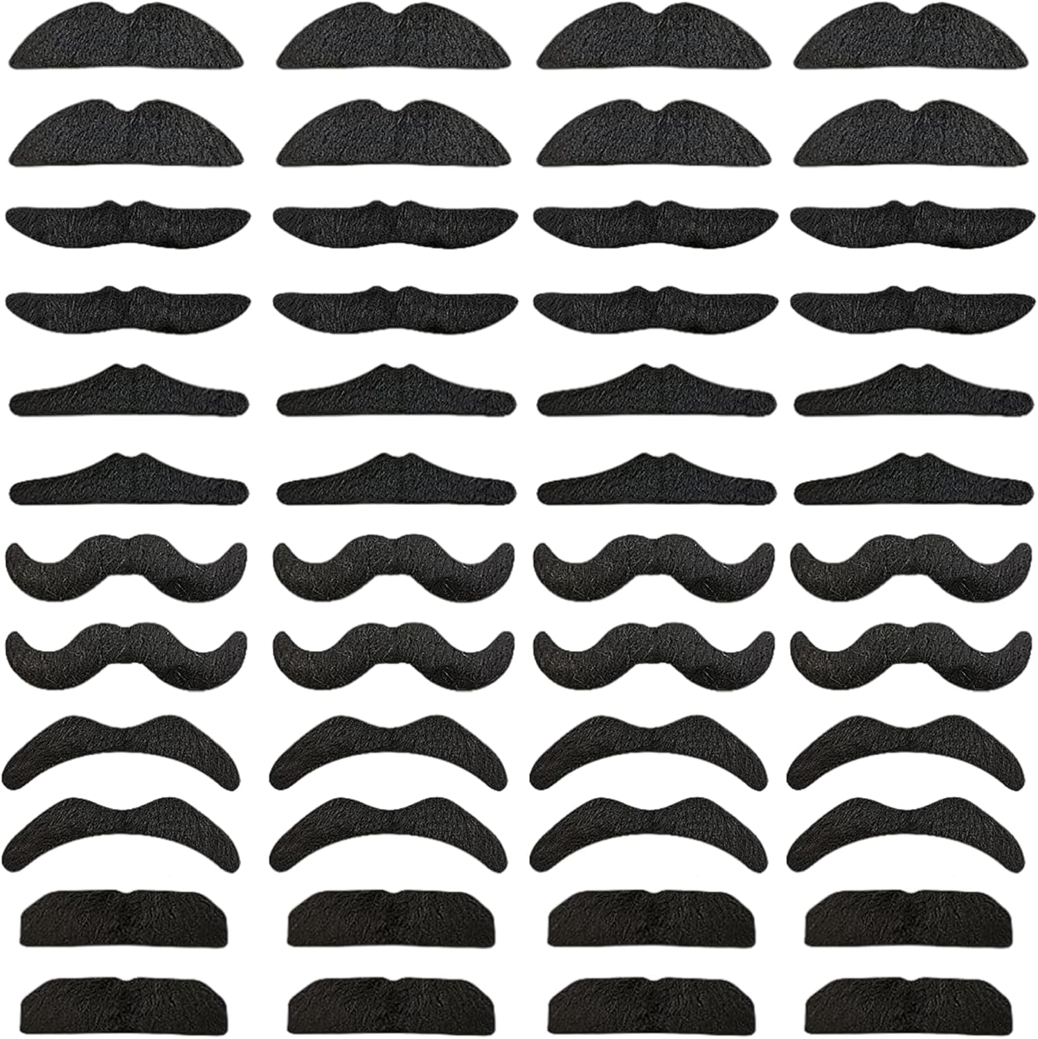 48 pcs Novelty Fake Mustaches for Parties and Halloween