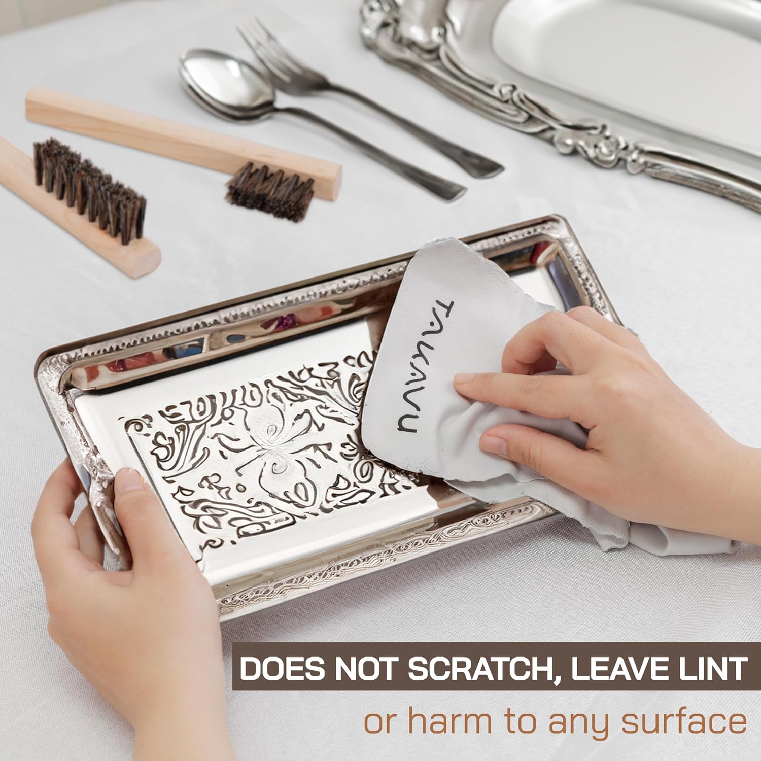 TAKAVU Horsehair Detail Brush Set for Silverware and Jewelry