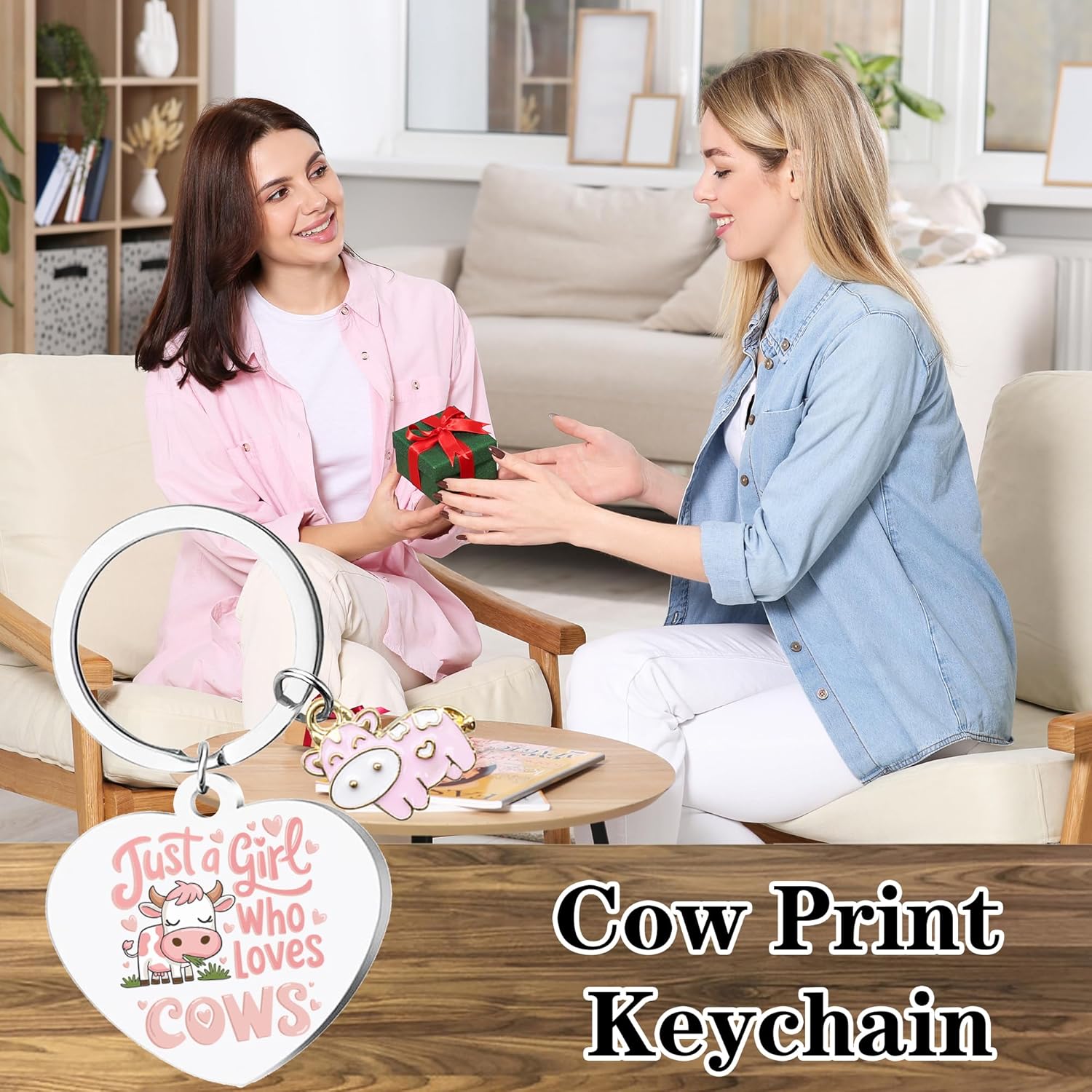 Cute Cow Keychain for Girls and Cowgirls