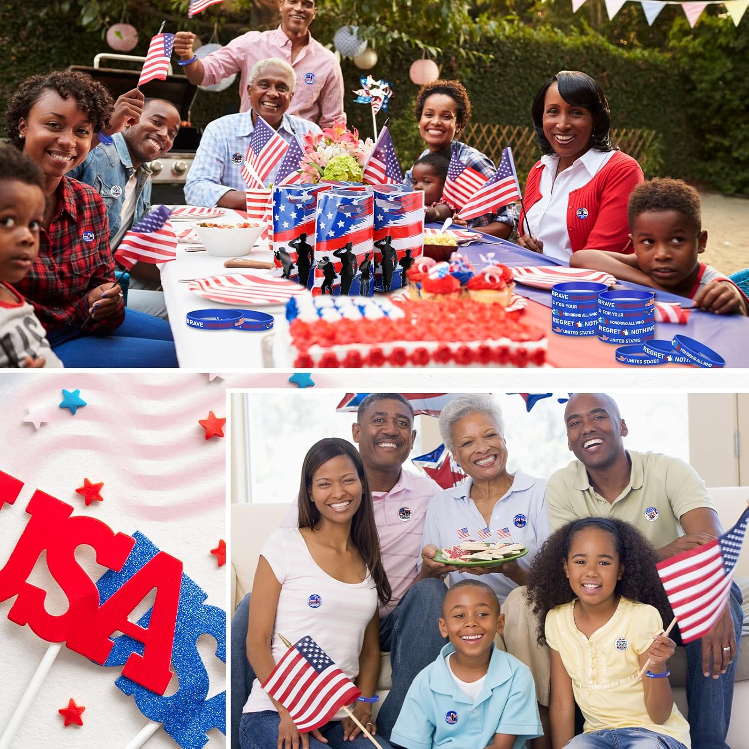 Talltalk 150 Pcs Patriotic Veterans Day Accessories Set