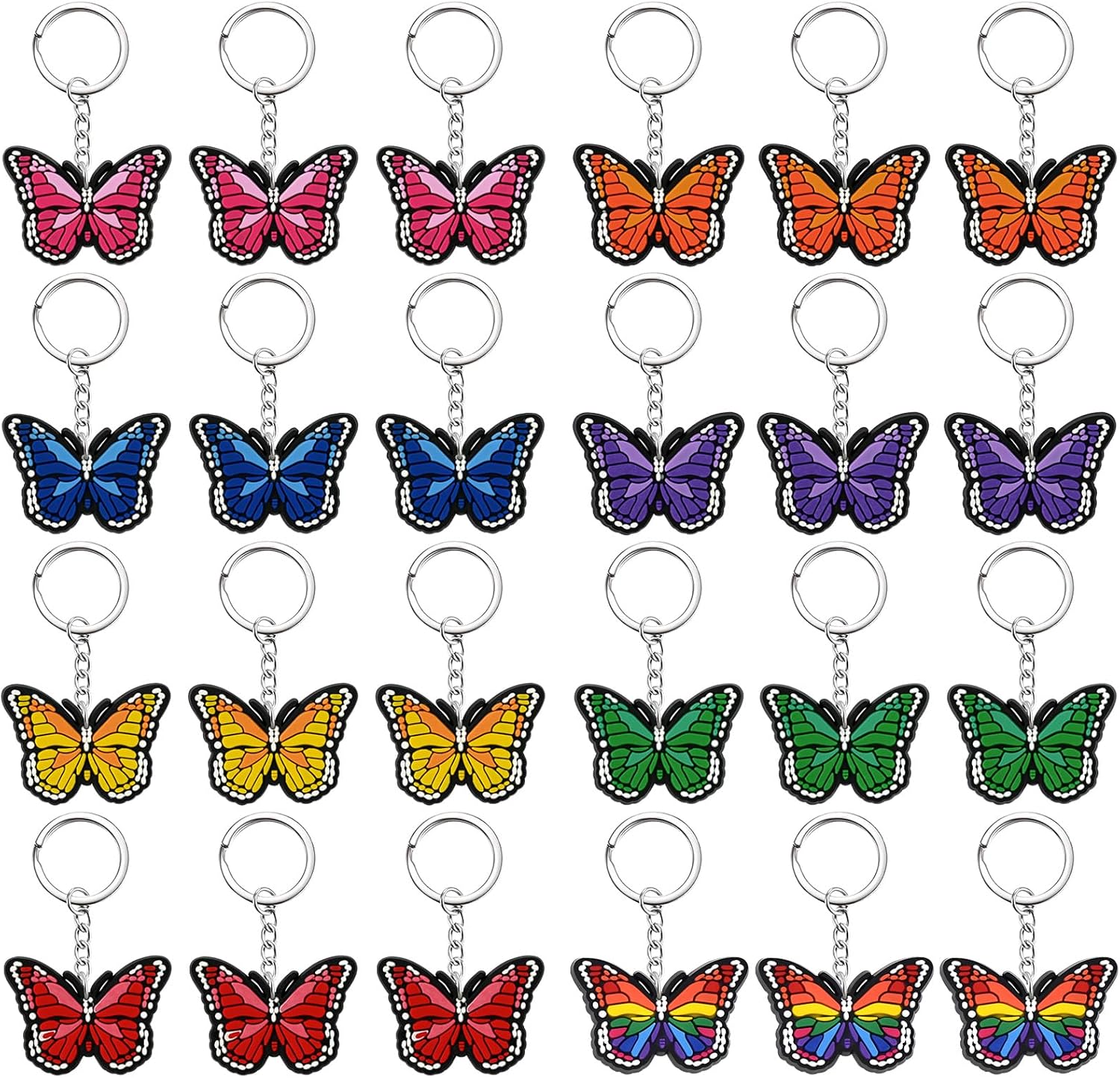 24 Pack Butterfly Keychains Cute Party Favor Gift