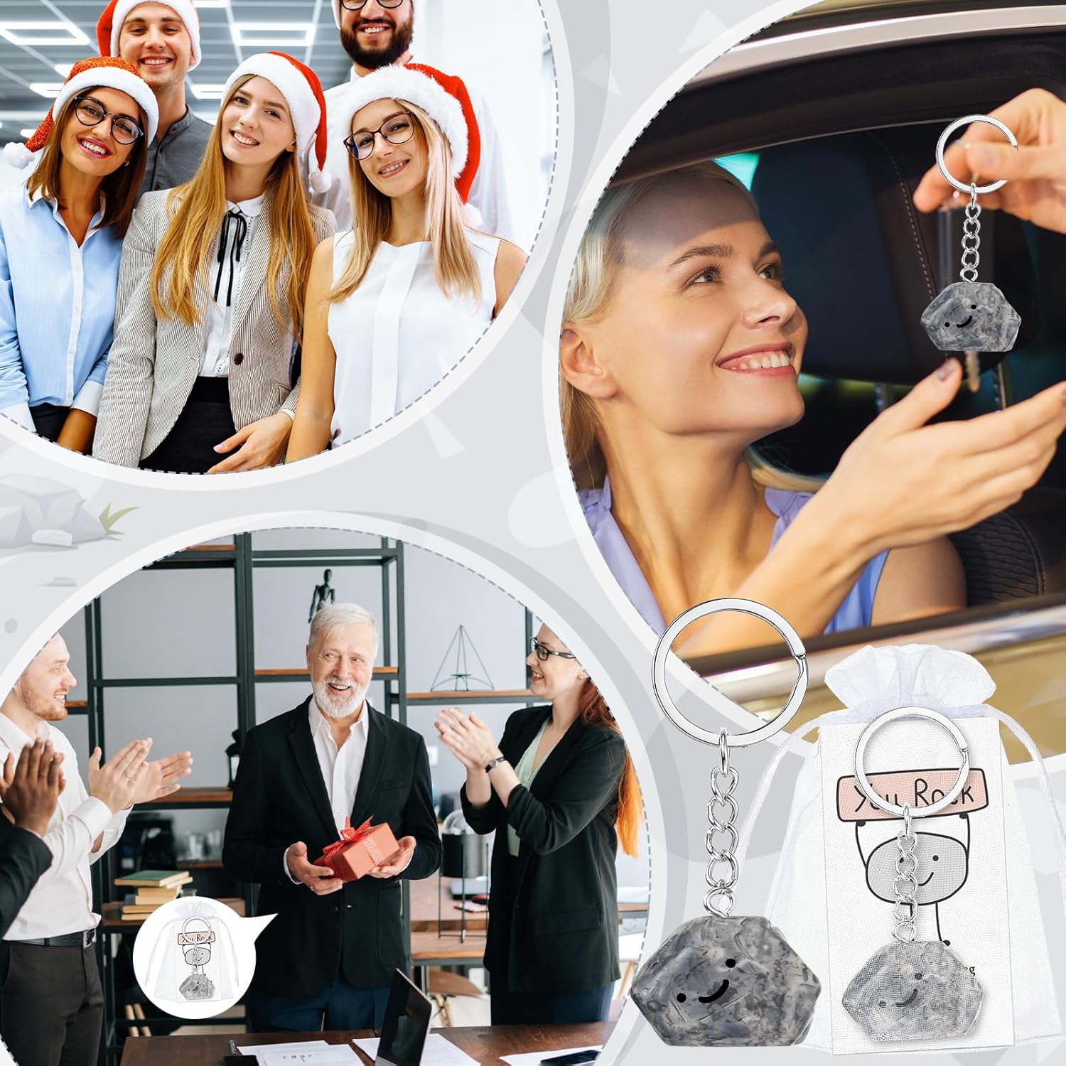 30 Sets Inspirational You Rock Keychain Gifts