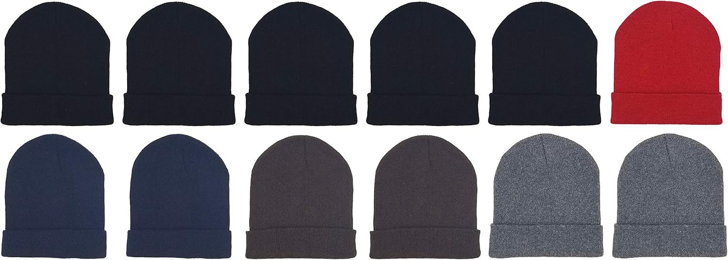48 Pack Kids Winter Beanies Warm Hats for Boys Girls