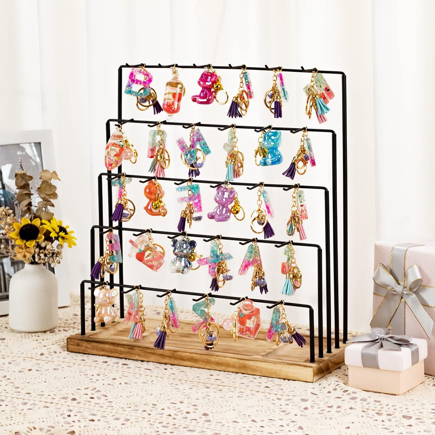 Earring Display Stand with 5 Tiers and 30 Hooks