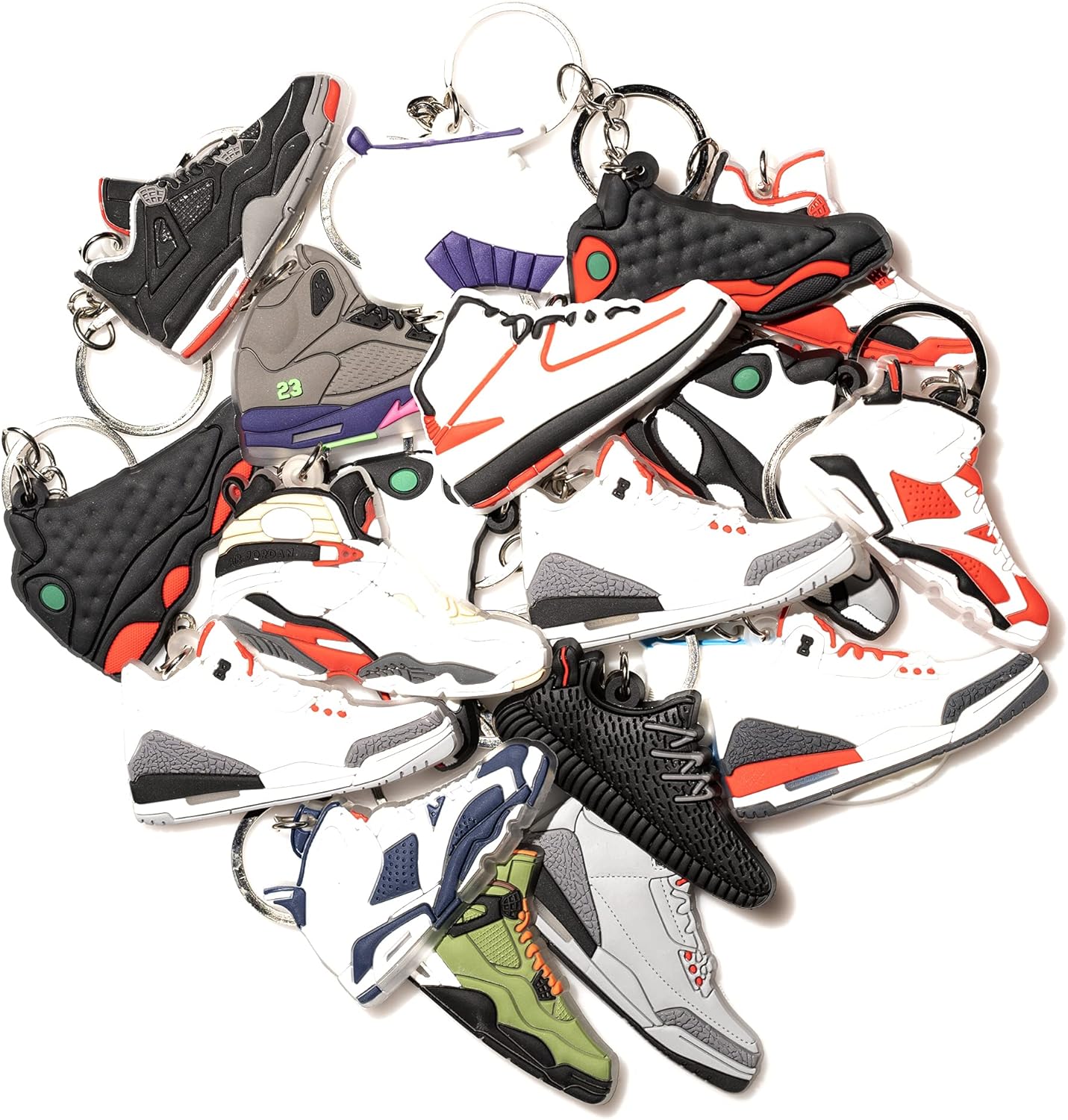Retro Rubber Sneaker Keychains Mystery Pack of 10
