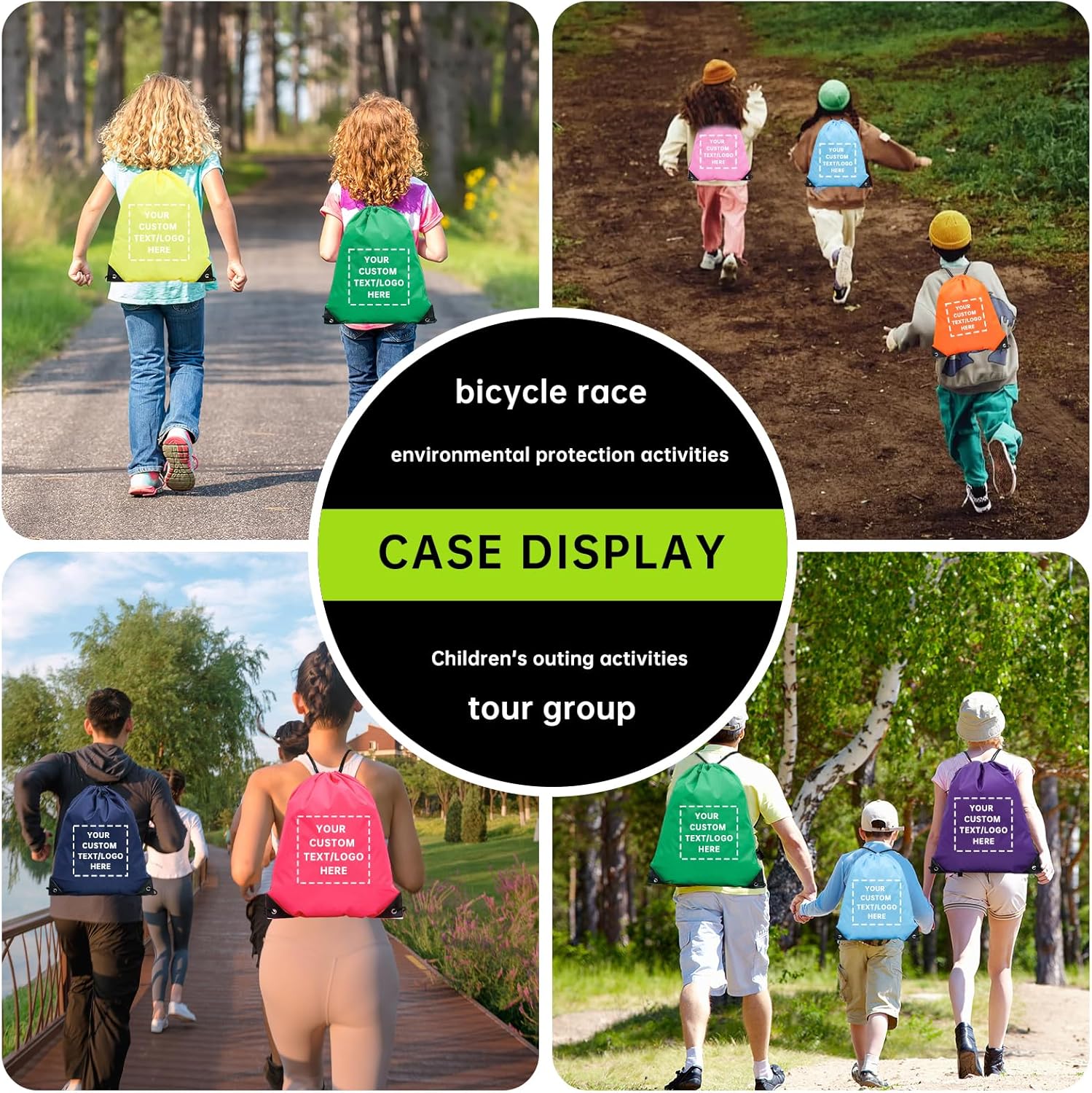 Custom Drawstring Backpacks 10 50 100 200 Pack
