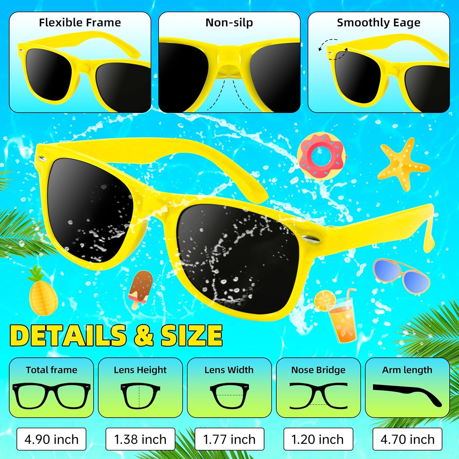 24 Pcs Kids Sunglasses Bulk UV400 Protection for Boys Girls 3-8