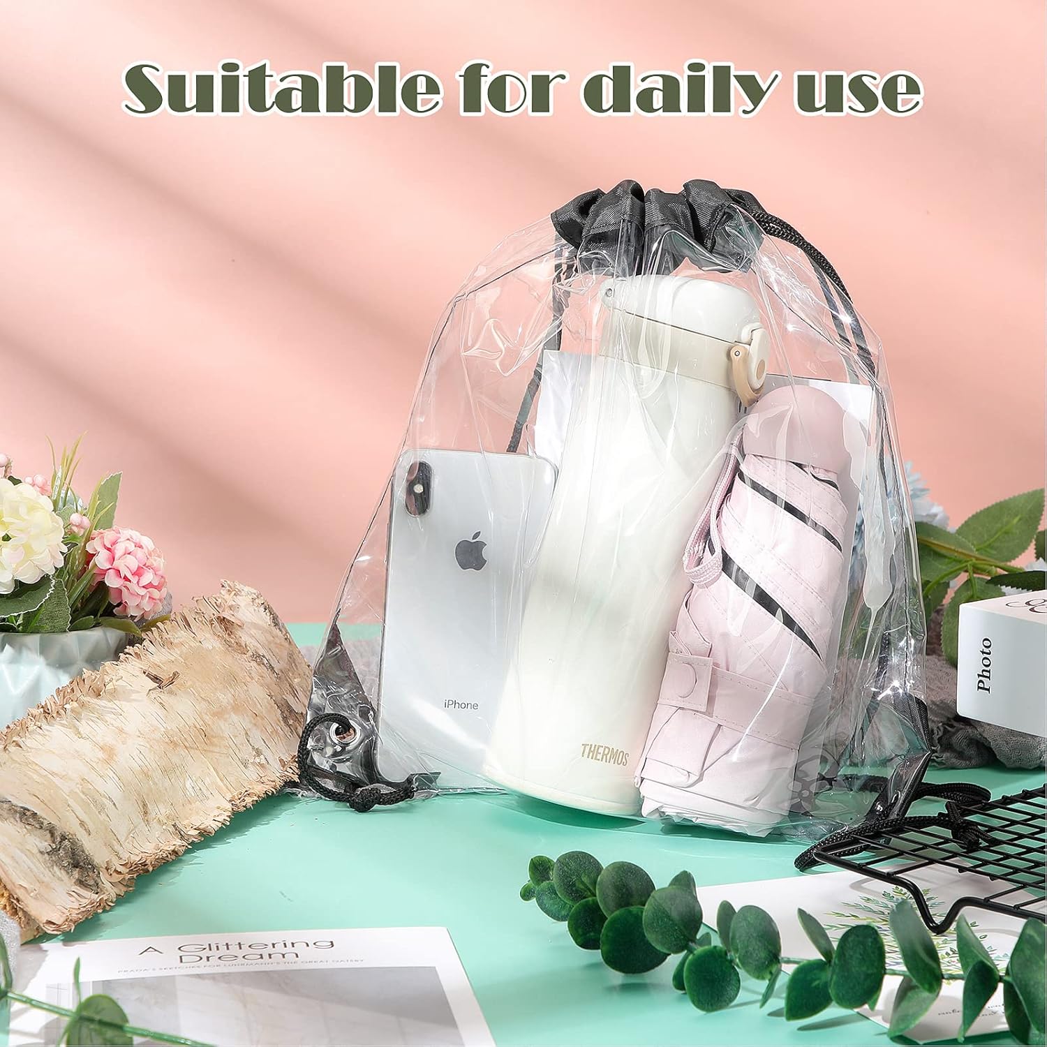 Shappy 30 Piece Clear Drawstring Backpack Set
