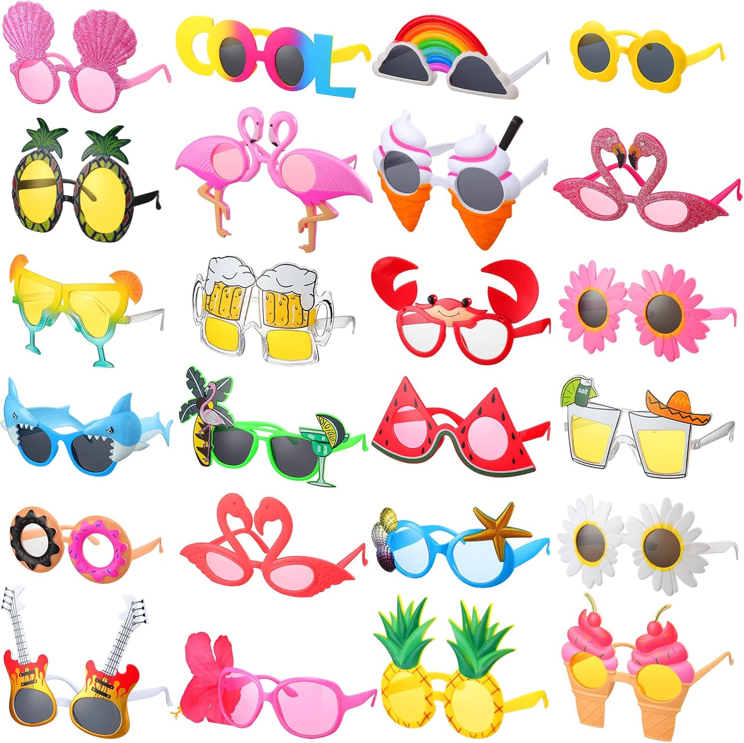 Flutesan 24 Pairs Funny Beach Sunglasses