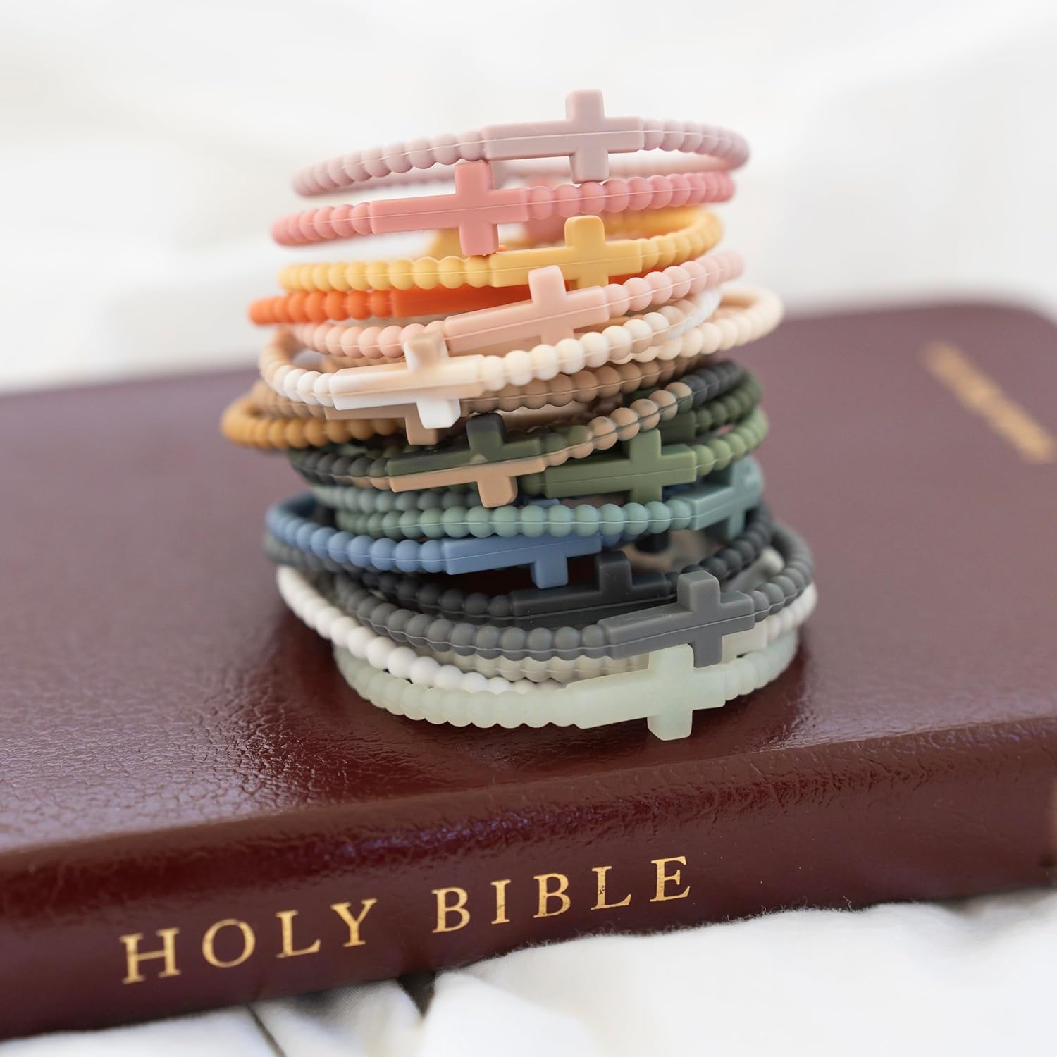 Ryan Rose Cross Silicone Bracelet for Women