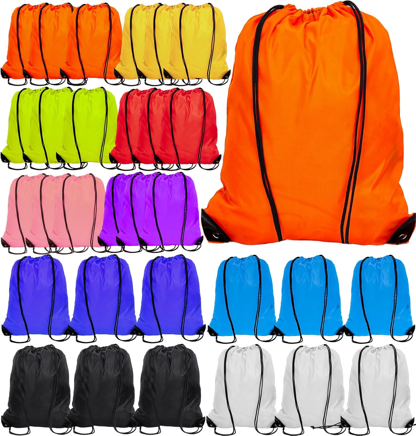 PAXCOO 30Pcs Drawstring Backpack Bulk Set