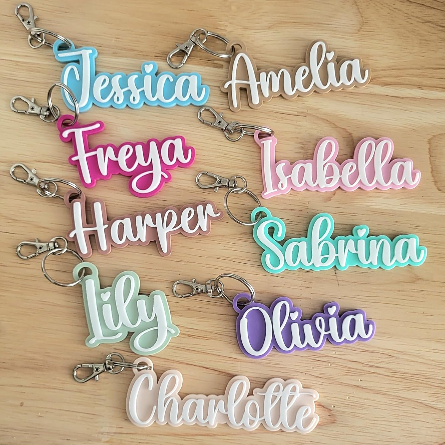 Custom Keychain with Clip and Split Ring