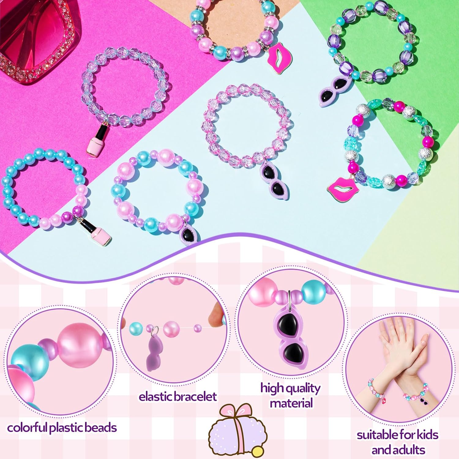 Sasylvia 12 Pcs Spa Bracelets for Spa Party Favors